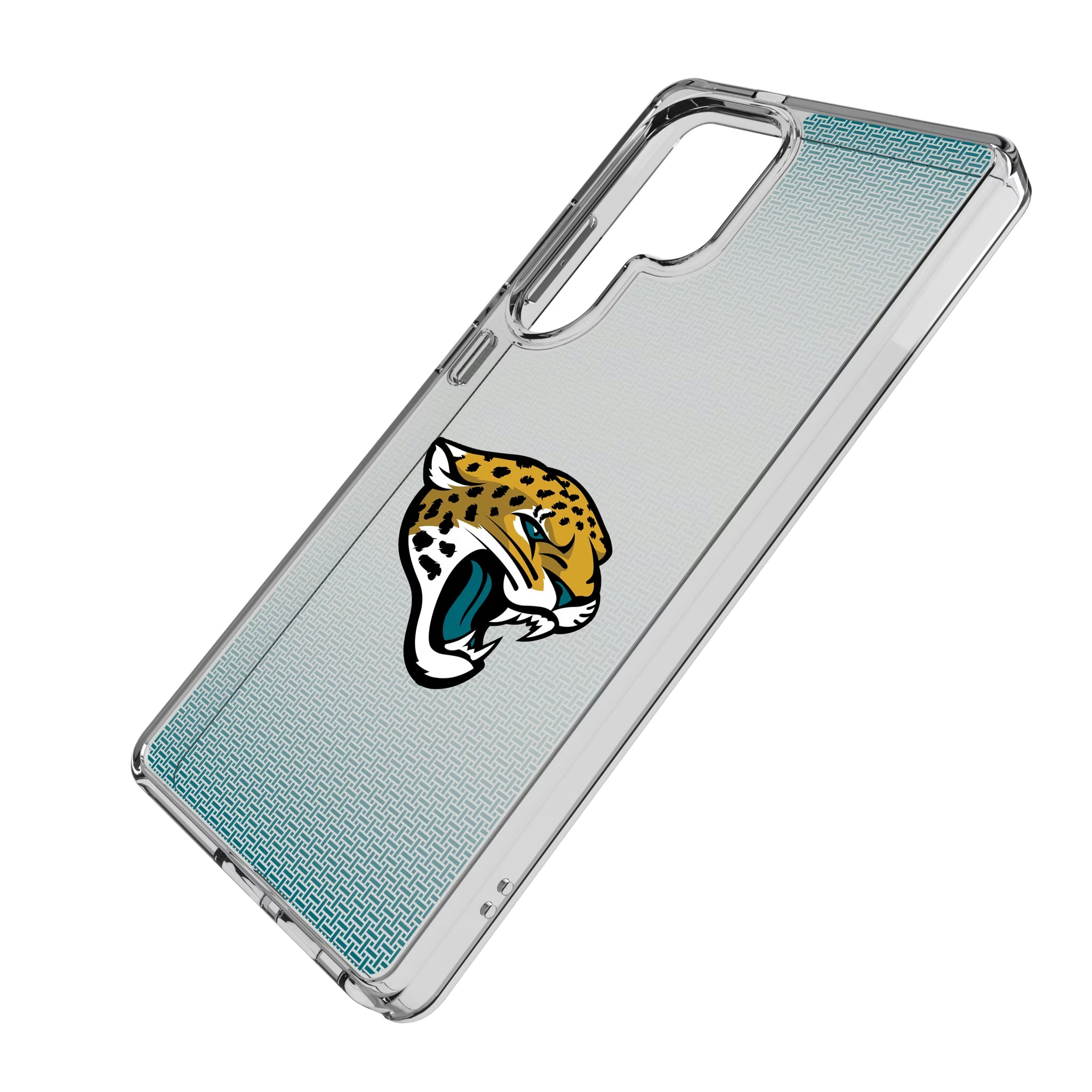 Jacksonville Jaguars Linen Galaxy Clear Phone Case for Samsung Galaxy - Isometric View