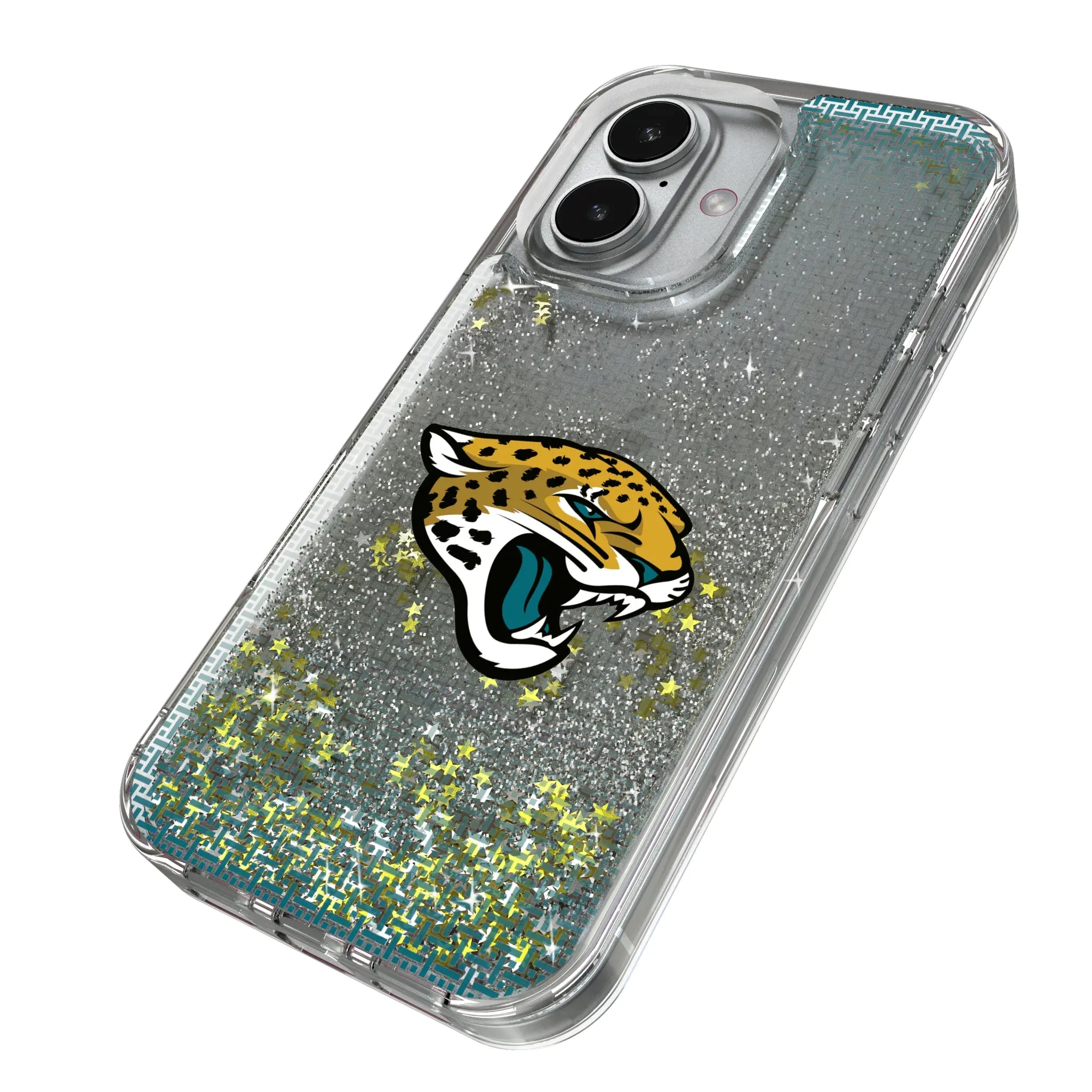 Jacksonville Jaguars Linen iPhone Glitter Phone Case for Apple iPhone - Isometric View