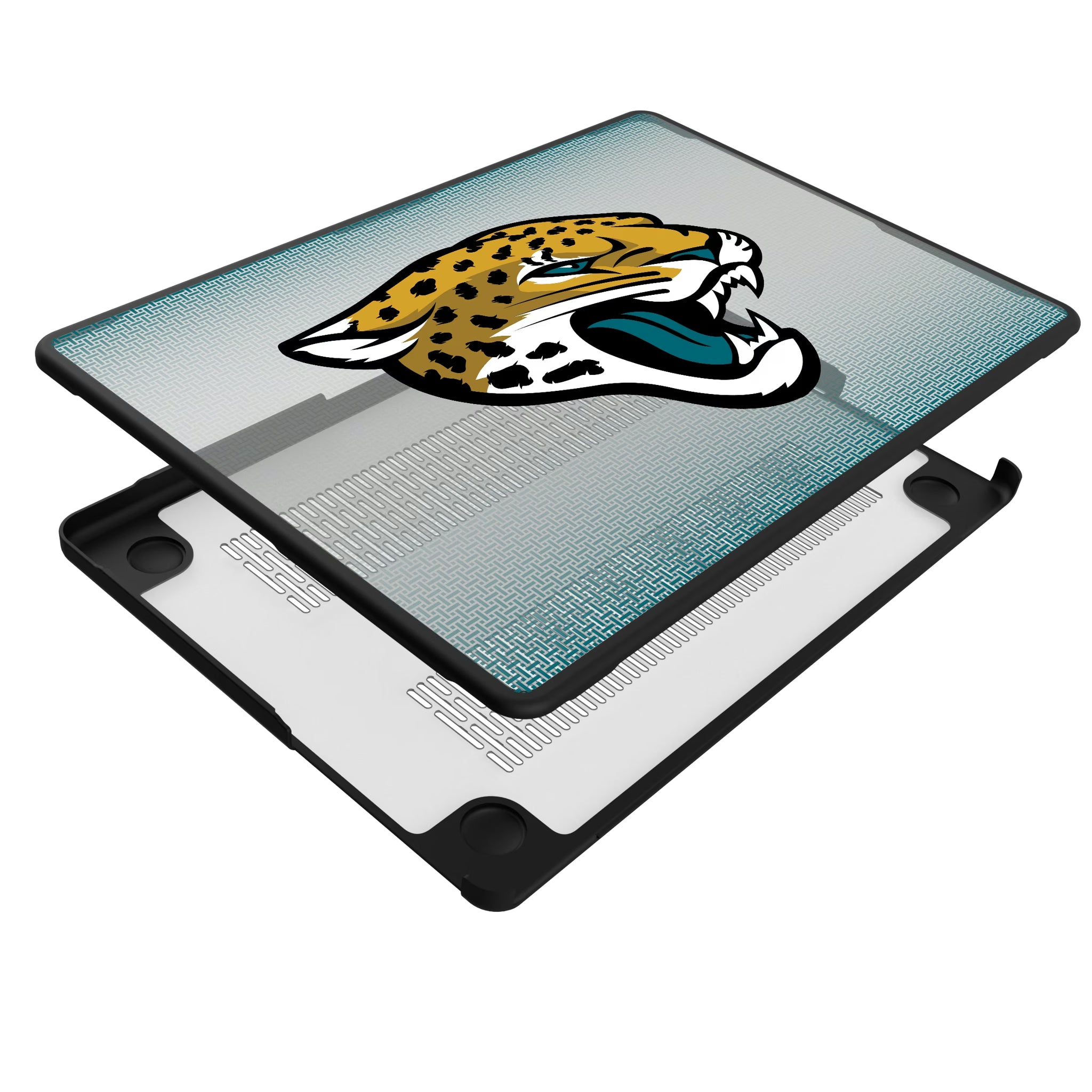 Jacksonville Jaguars Linen MacBook Laptop Case for Apple MacBook - Isometric View#Device_MacBook Pro (14-inch, 2021) / MacBook Pro (14-inch, 2023) / MacBook Pro (14-inch, 2024)
