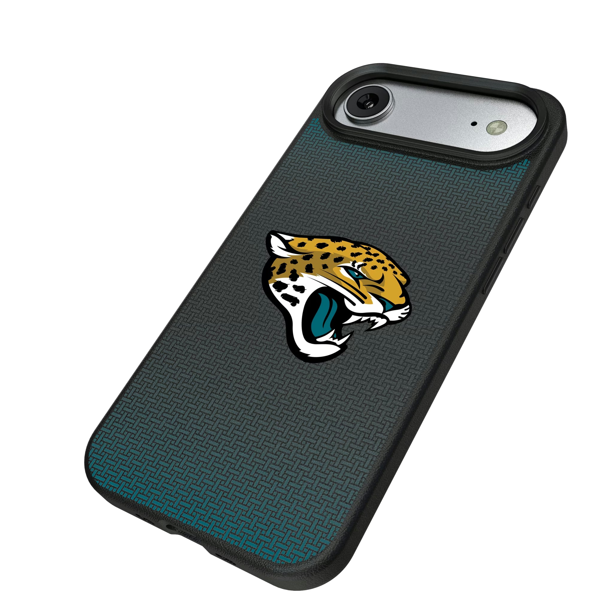 Jacksonville Jaguars Linen iPhone MagSafe Compatible Phone Case for Apple iPhone - Isometric View#Device_iPhone Air