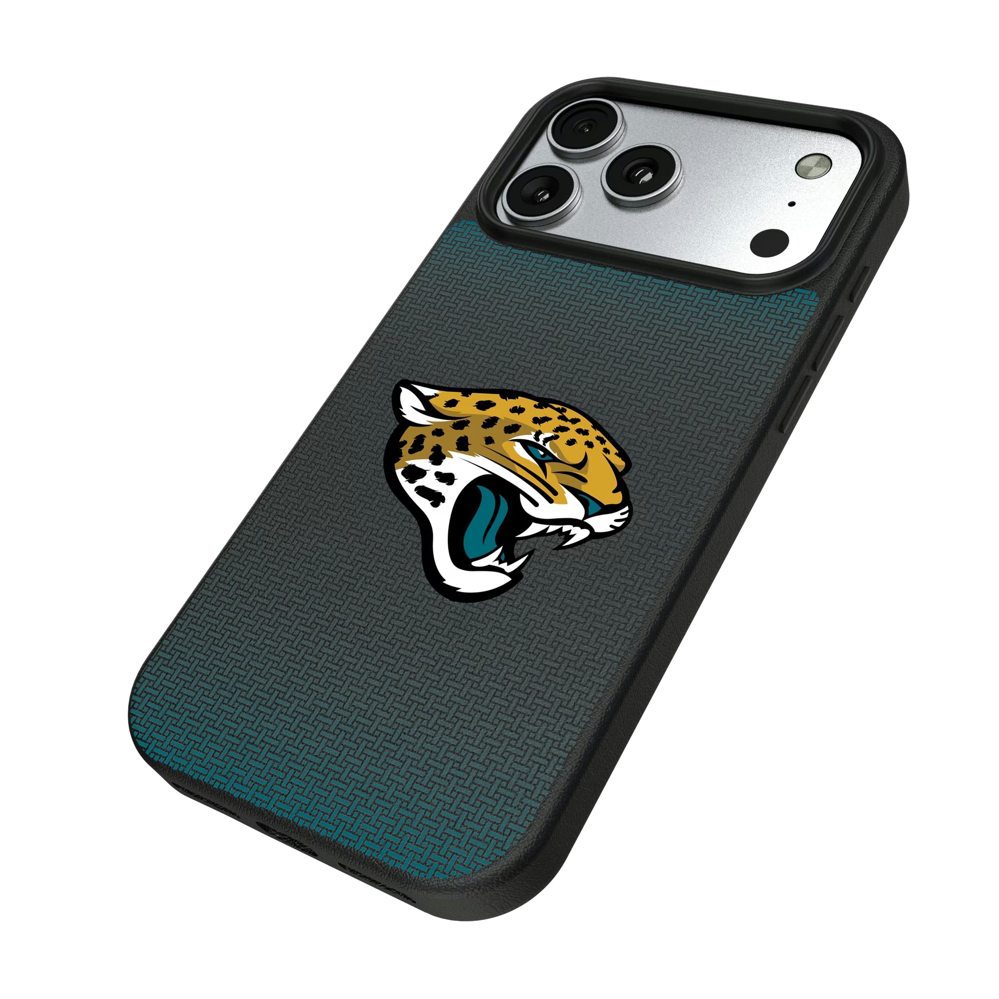 Jacksonville Jaguars Linen iPhone MagSafe Compatible Phone Case for Apple iPhone - Isometric View#Device_iPhone 17 Pro Max