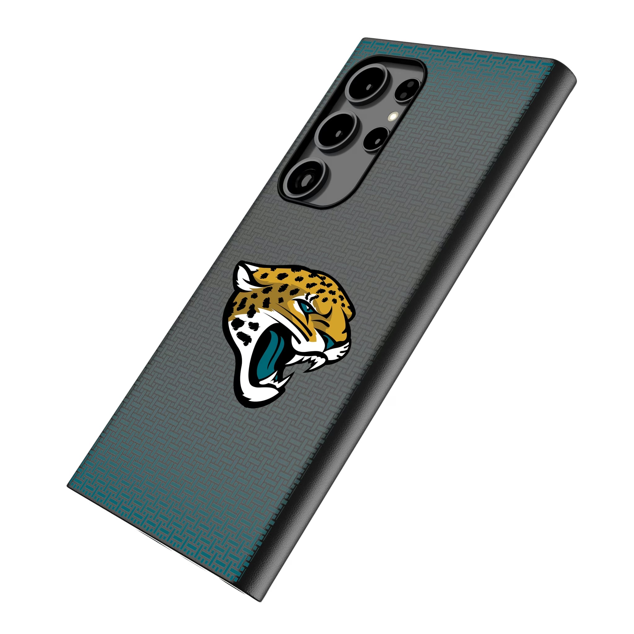 Jacksonville Jaguars Linen Galaxy MagSafe Compatible Phone Case for Samsung Galaxy - Isometric View
