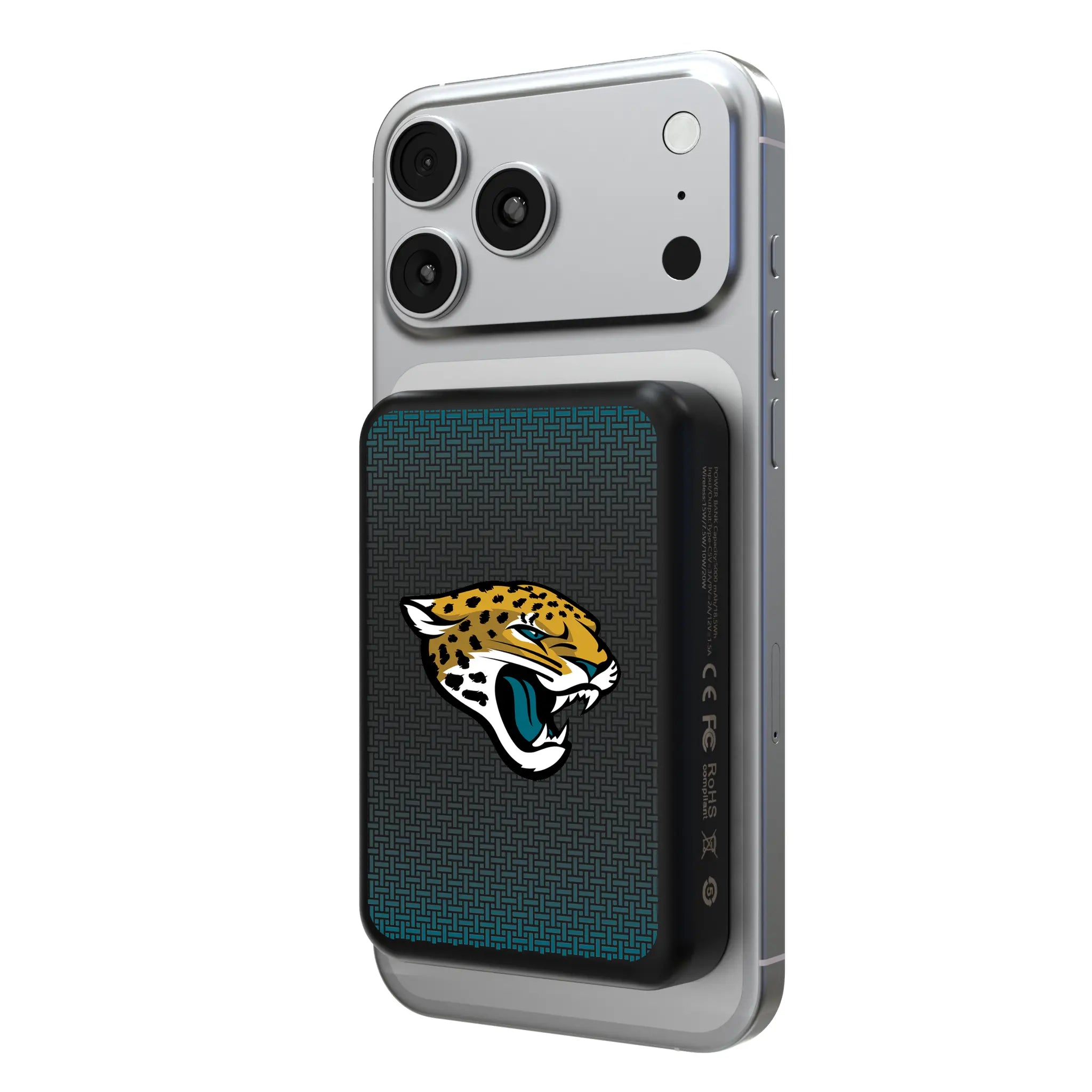 Jacksonville Jaguars Linen Wireless Mag Power Bank