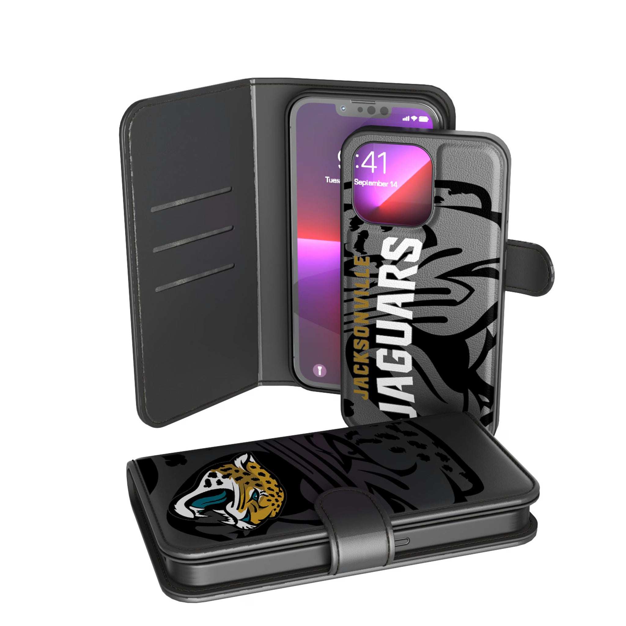 Jacksonville Jaguars Monocolor Tilt iPhone Wallet Phone Case for Apple iPhone
