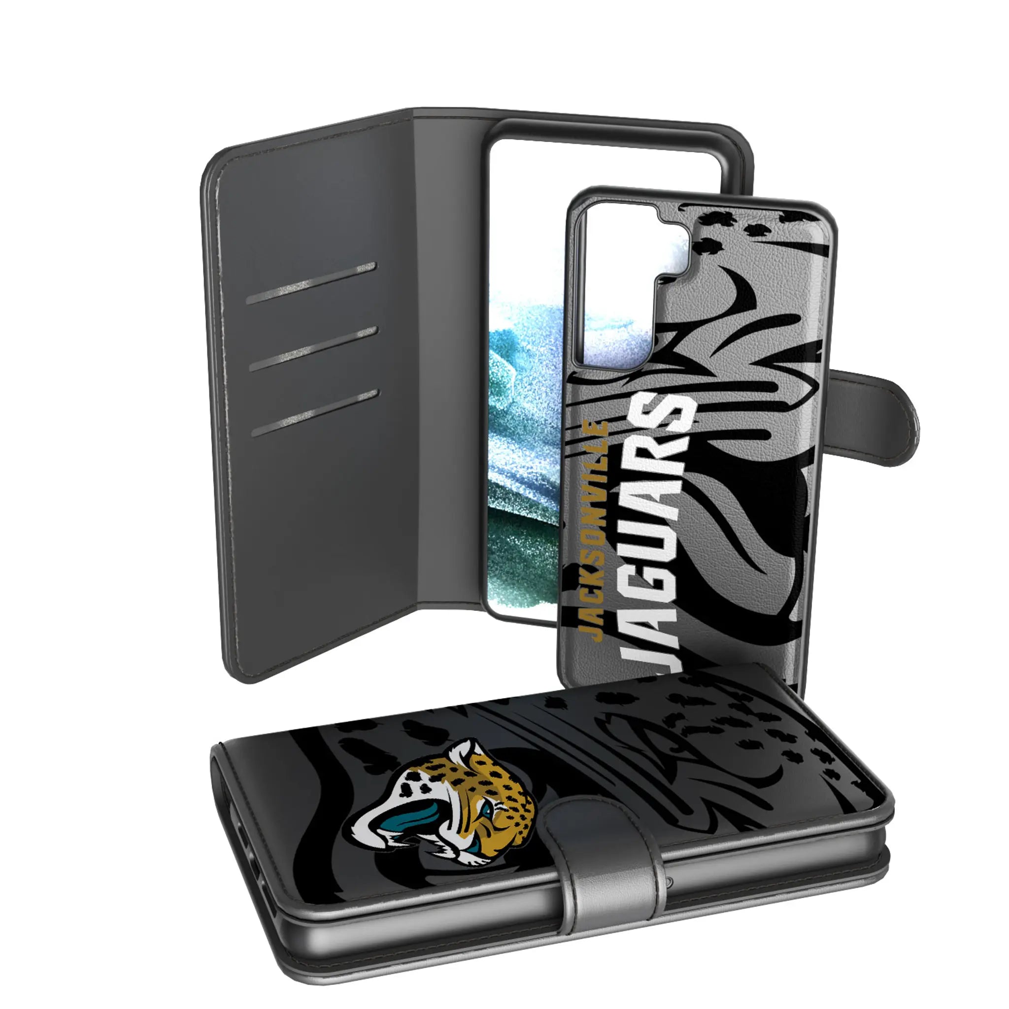 Jacksonville Jaguars Monocolor Tilt Galaxy Wallet Phone Case for Samsung Galaxy