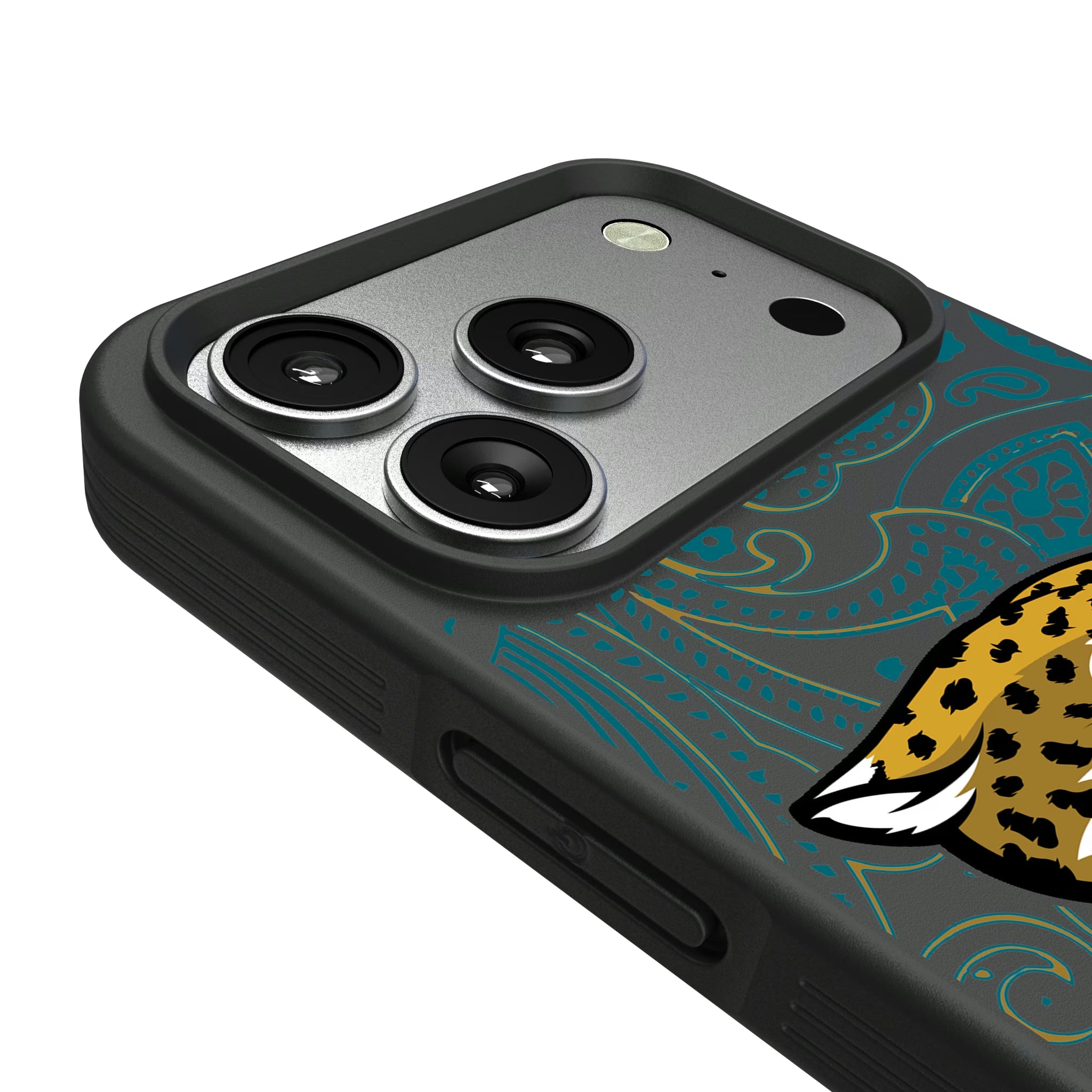 Jacksonville Jaguars Paisley iPhone Bump Phone Case for Apple iPhone - Detail#Device_iPhone 17 Pro