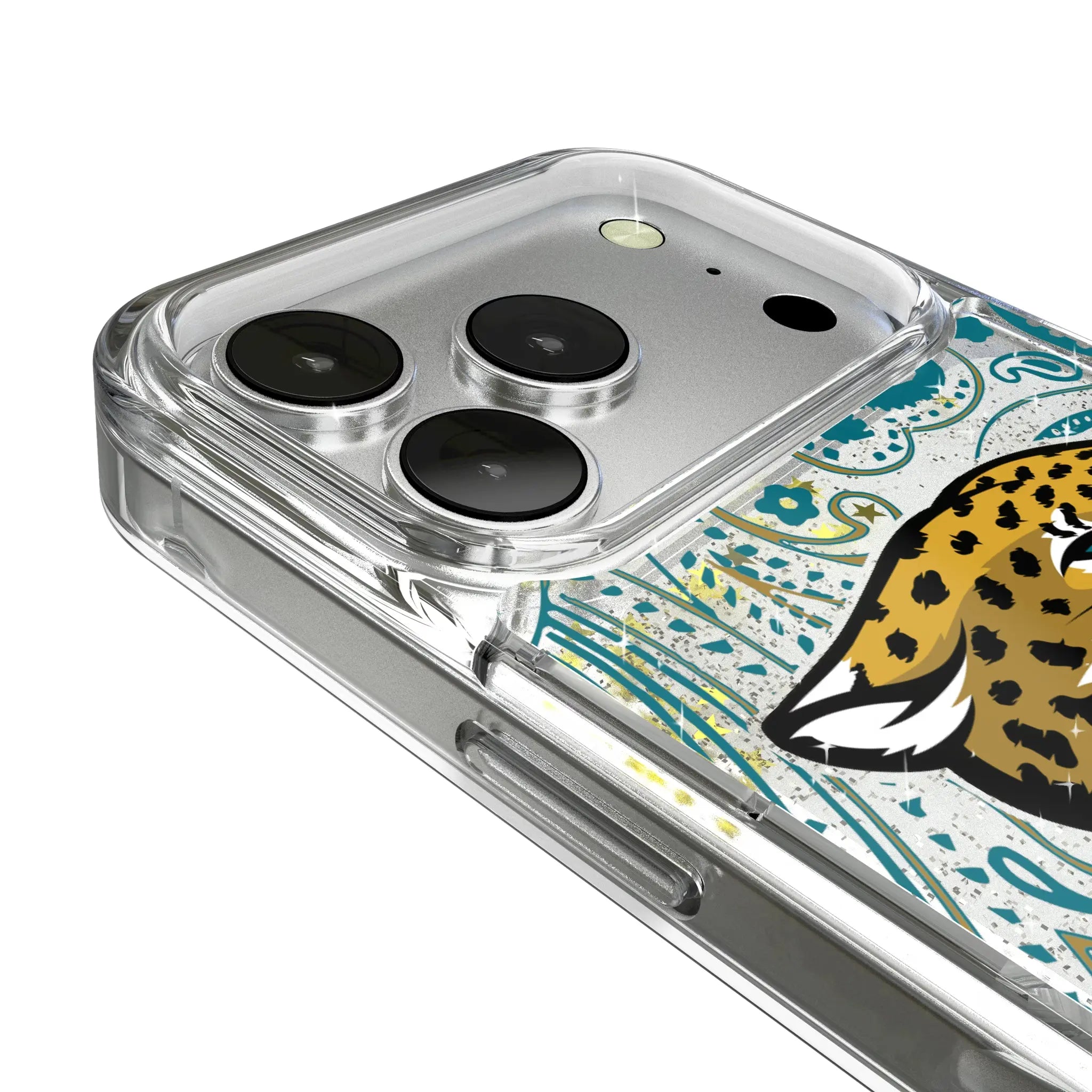 Jacksonville Jaguars Paisley iPhone Glitter Phone Case for Apple iPhone - Detail