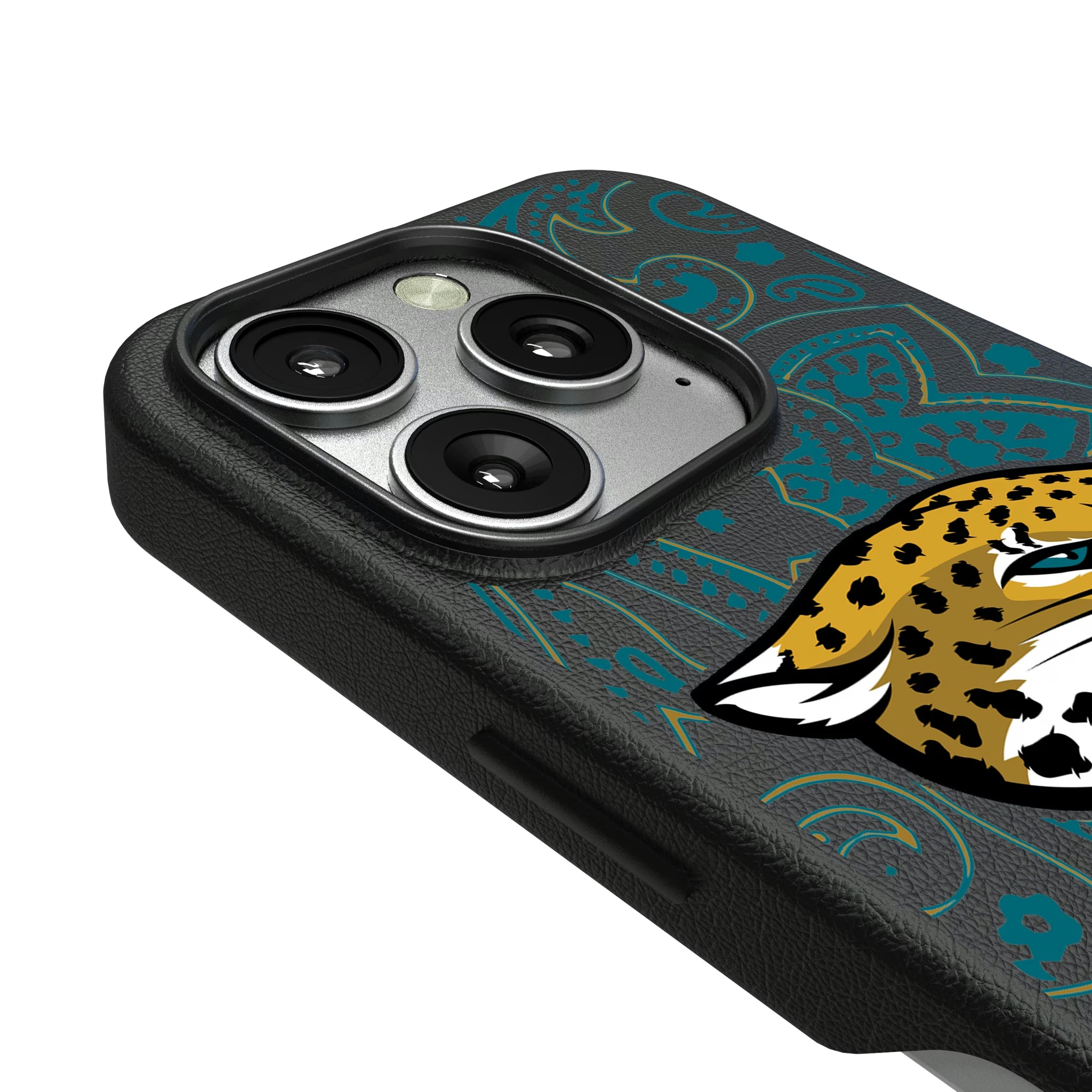 Jacksonville Jaguars Paisley iPhone MagSafe Compatible Phone Case for Apple iPhone - Detail