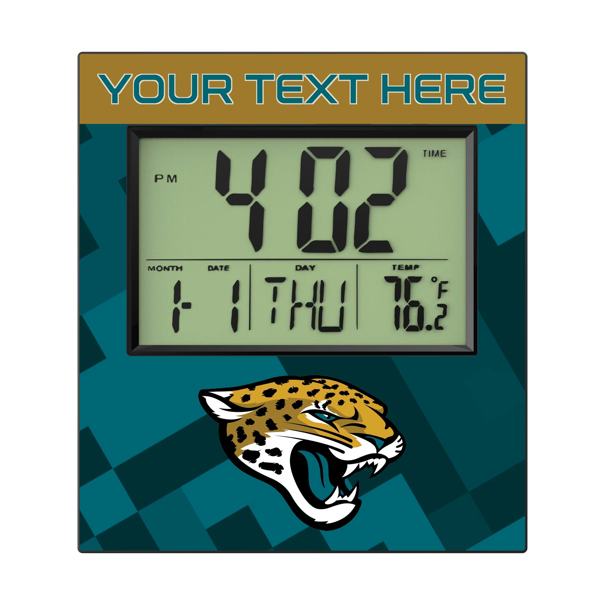 Jacksonville Jaguars Personalized Color Block Wall Clock