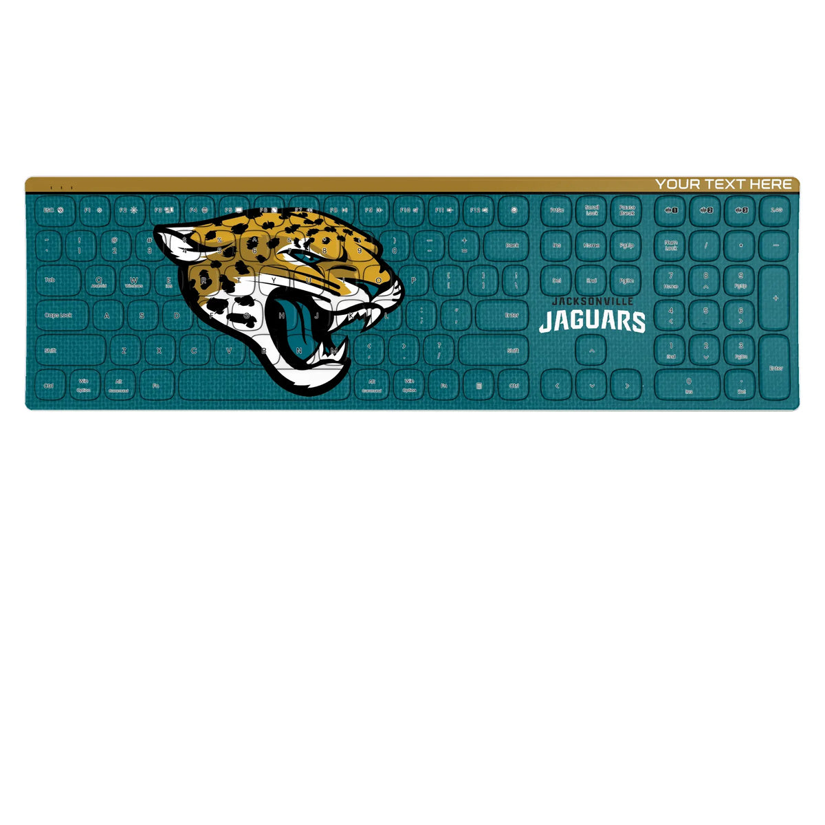 Jacksonville Jaguars Personalized Endzone Solid KKB605 Curved Wireless Keyboard