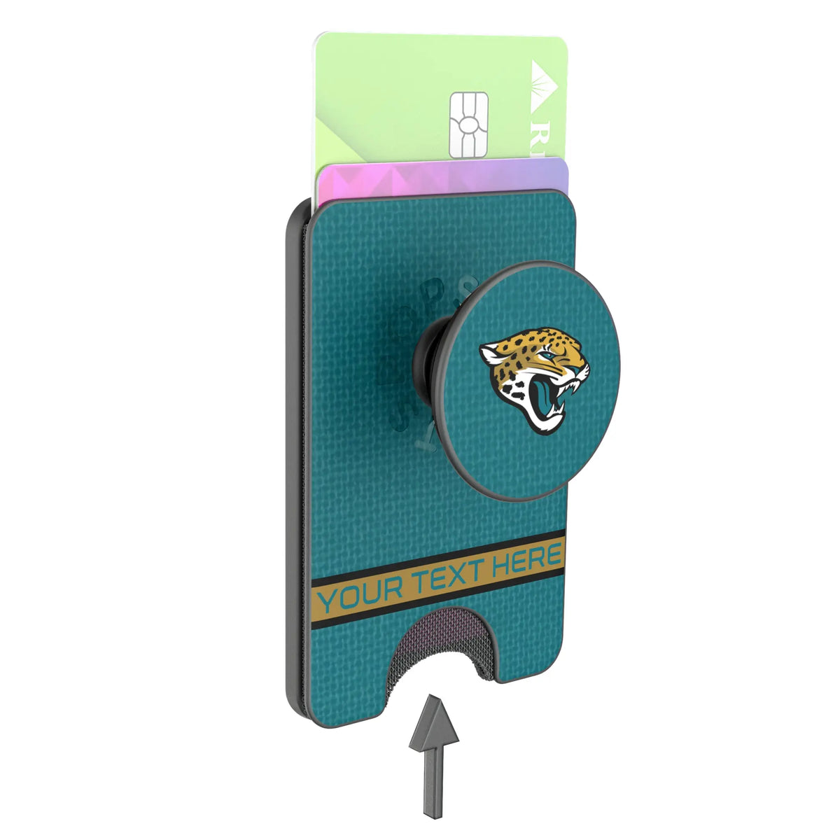 Jacksonville Jaguars Personalized Endzone Solid Popsockets Wallet Magnetic - Detail