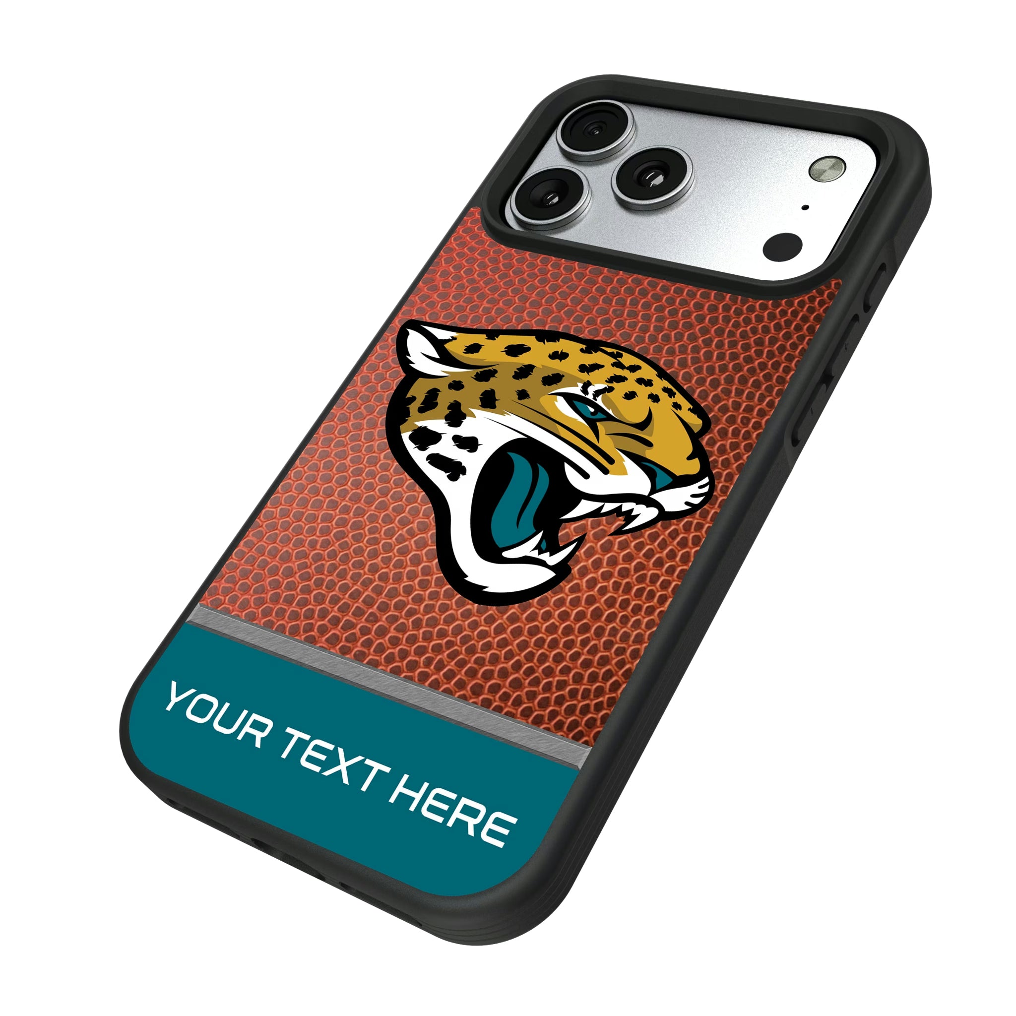 Jacksonville Jaguars Personalized Football iPhone Bump Phone Case for Apple iPhone - Isometric View#Device_iPhone 17 Pro Max
