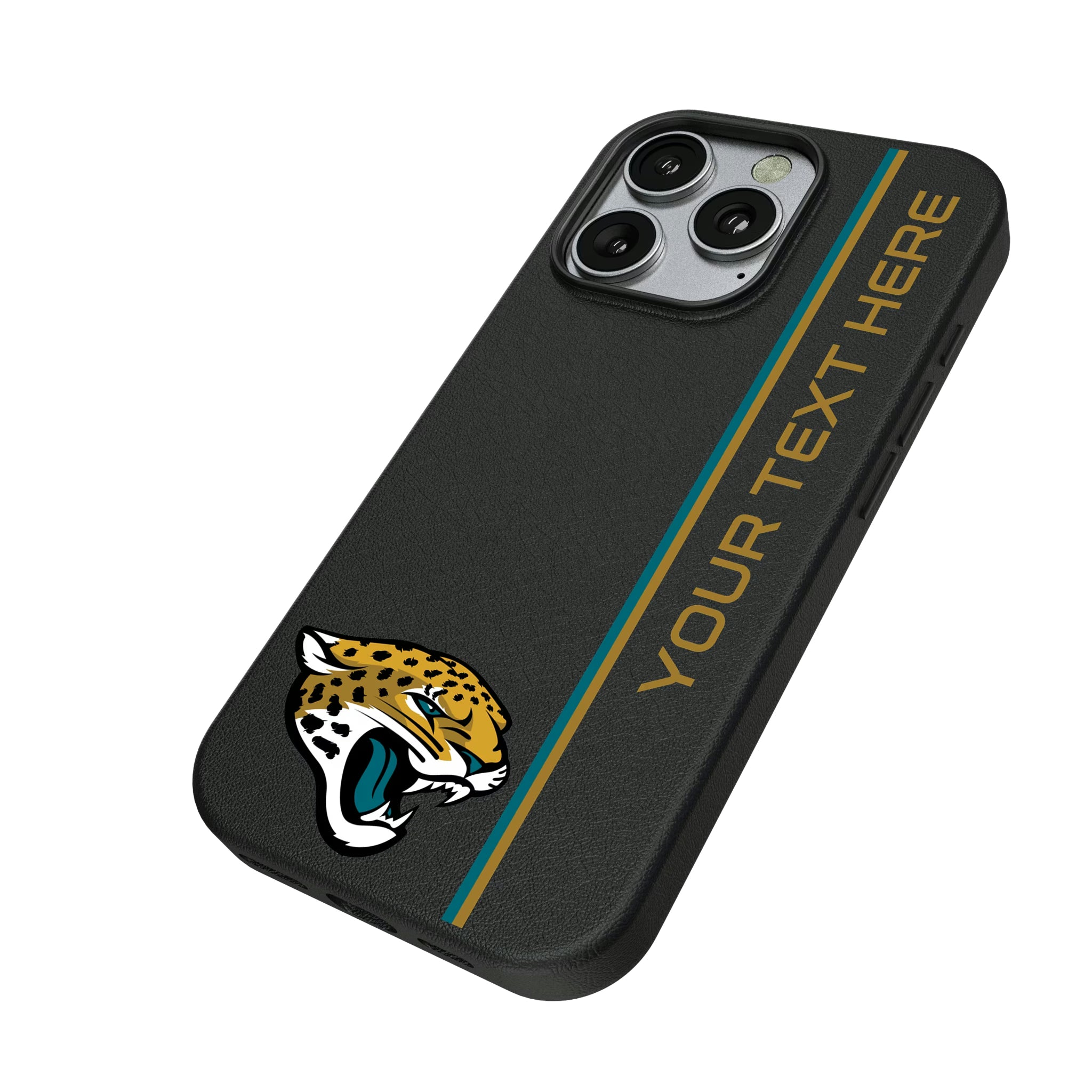 Jacksonville Jaguars Personalized Sidebard iPhone MagSafe Compatible Phone Case for Apple iPhone - Isometric View