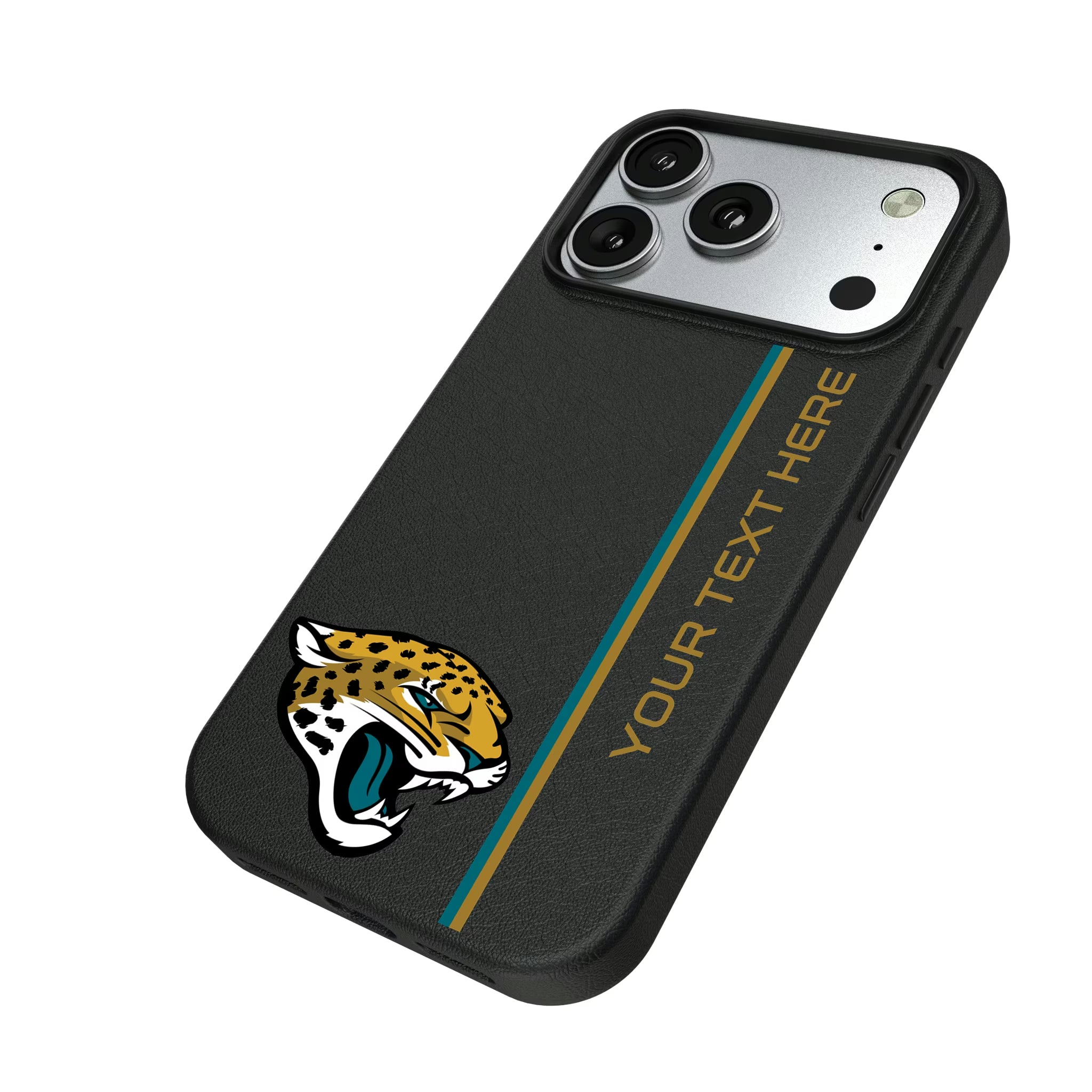 Jacksonville Jaguars Personalized Sidebard iPhone MagSafe Compatible Phone Case for Apple iPhone - Isometric View#Device_iPhone 17 Pro