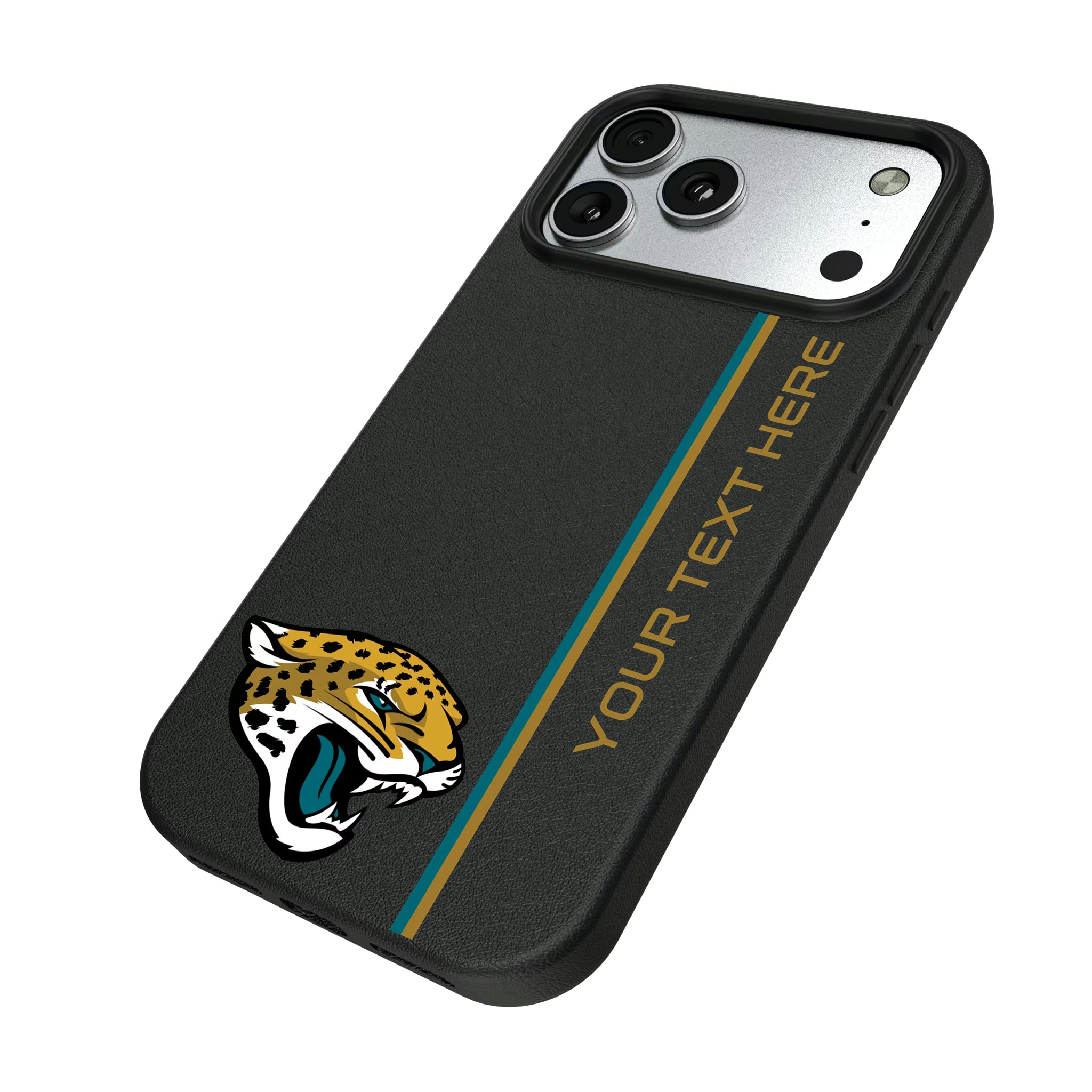 Jacksonville Jaguars Personalized Sidebard iPhone MagSafe Compatible Phone Case for Apple iPhone - Isometric View#Device_iPhone 17 Pro Max