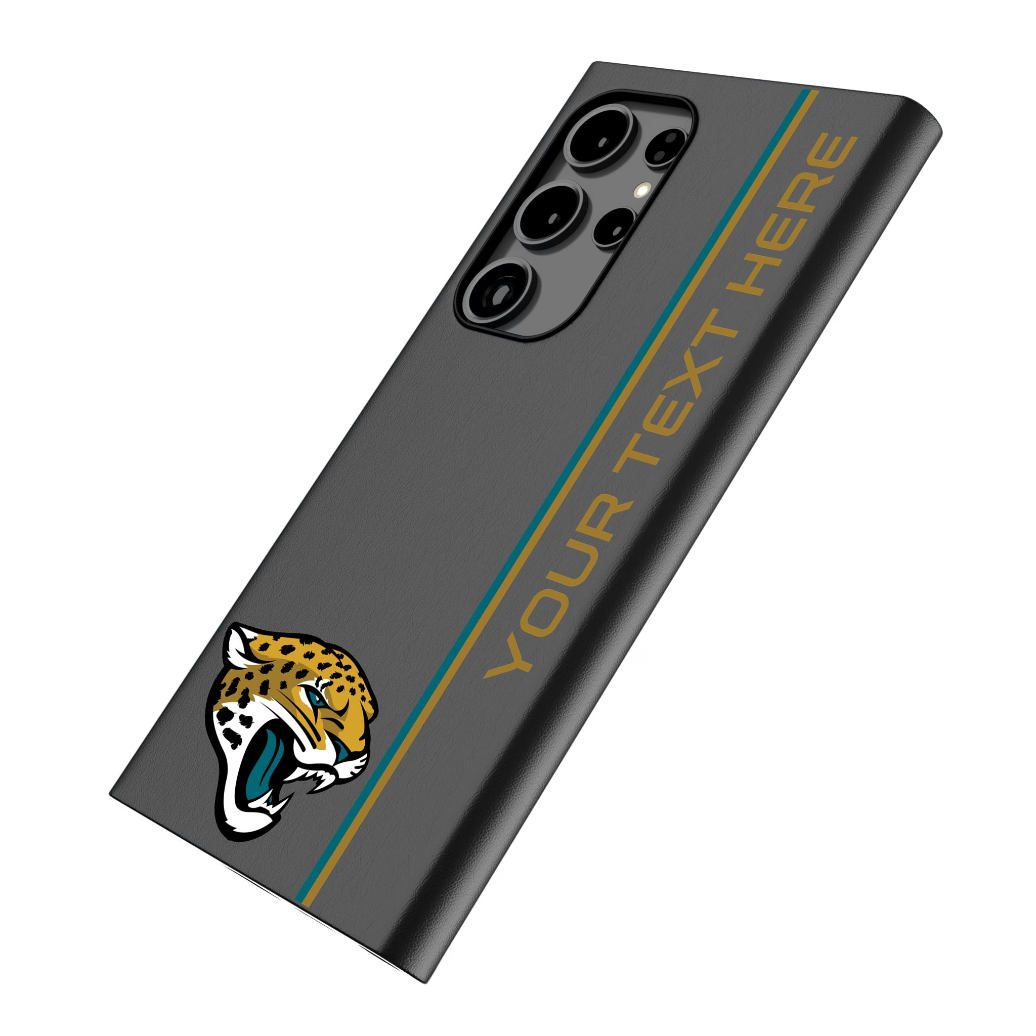 Jacksonville Jaguars Personalized Sidebard Galaxy MagSafe Compatible Phone Case for Samsung Galaxy - Isometric View