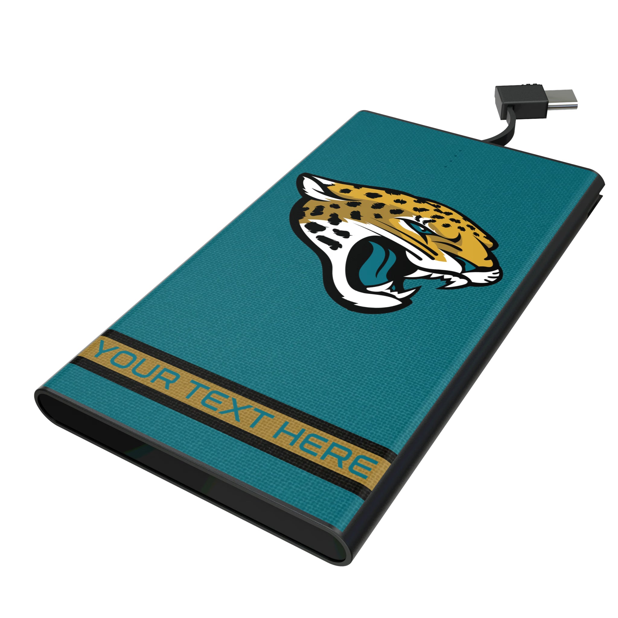 Jacksonville Jaguars Personalized Stripe 5000mAh Flat Powerbank
