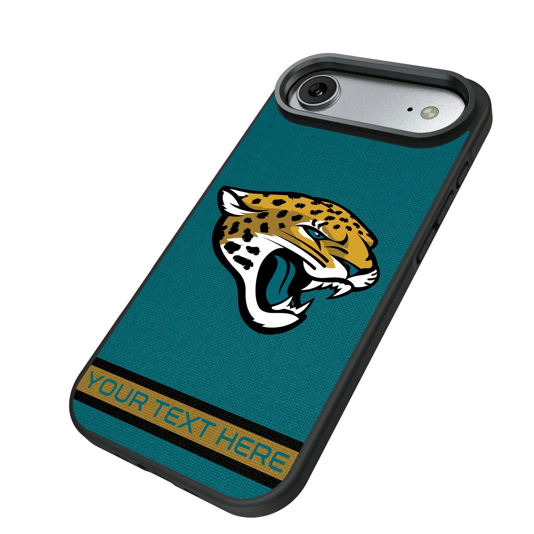 Jacksonville Jaguars Personalized Stripe iPhone Bump Phone Case for Apple iPhone - Isometric View#Device_iPhone Air