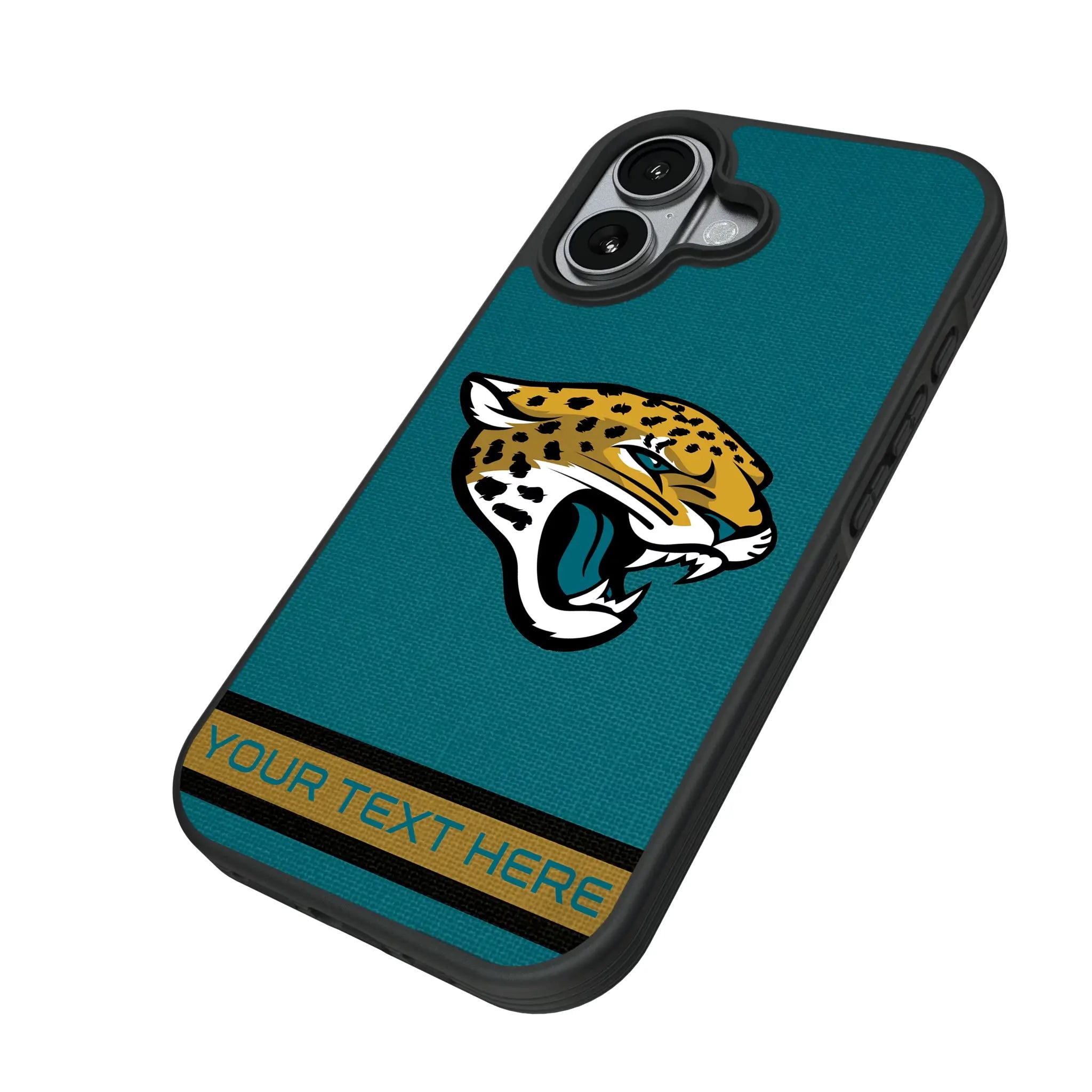 Jacksonville Jaguars Personalized Stripe iPhone Bump Phone Case for Apple iPhone - Isometric View#Device_iPhone 17