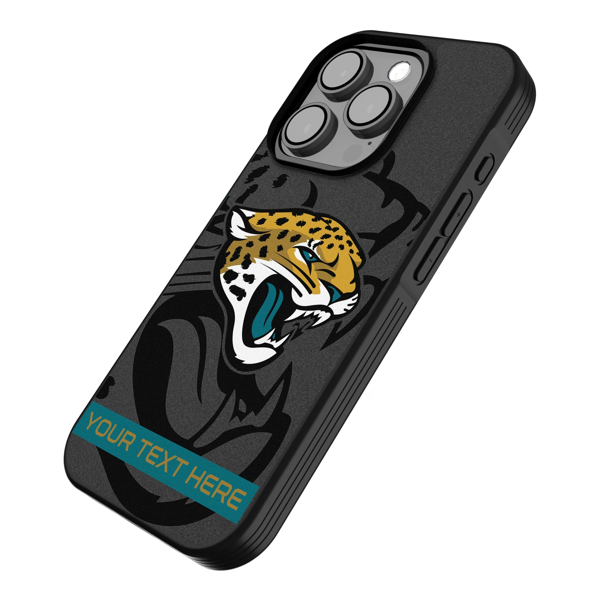Jacksonville Jaguars Personalized Tilt iPhone Bump Phone Case for Apple iPhone - Isometric View