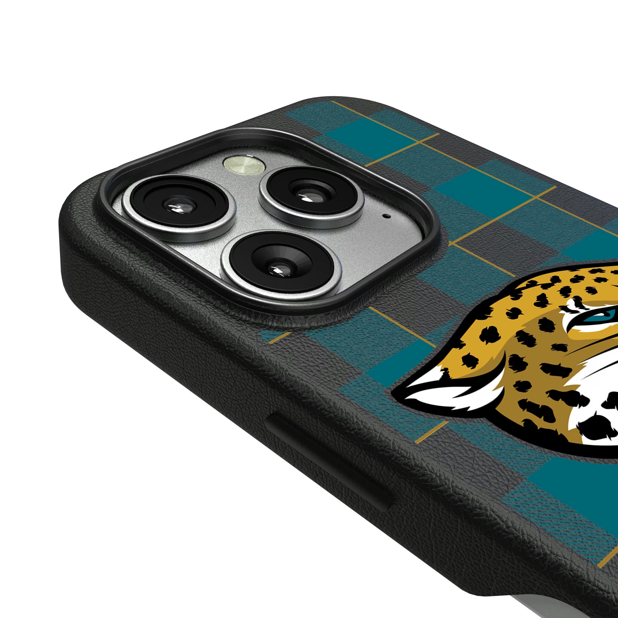 Jacksonville Jaguars Plaid iPhone MagSafe Compatible Phone Case for Apple iPhone - Detail