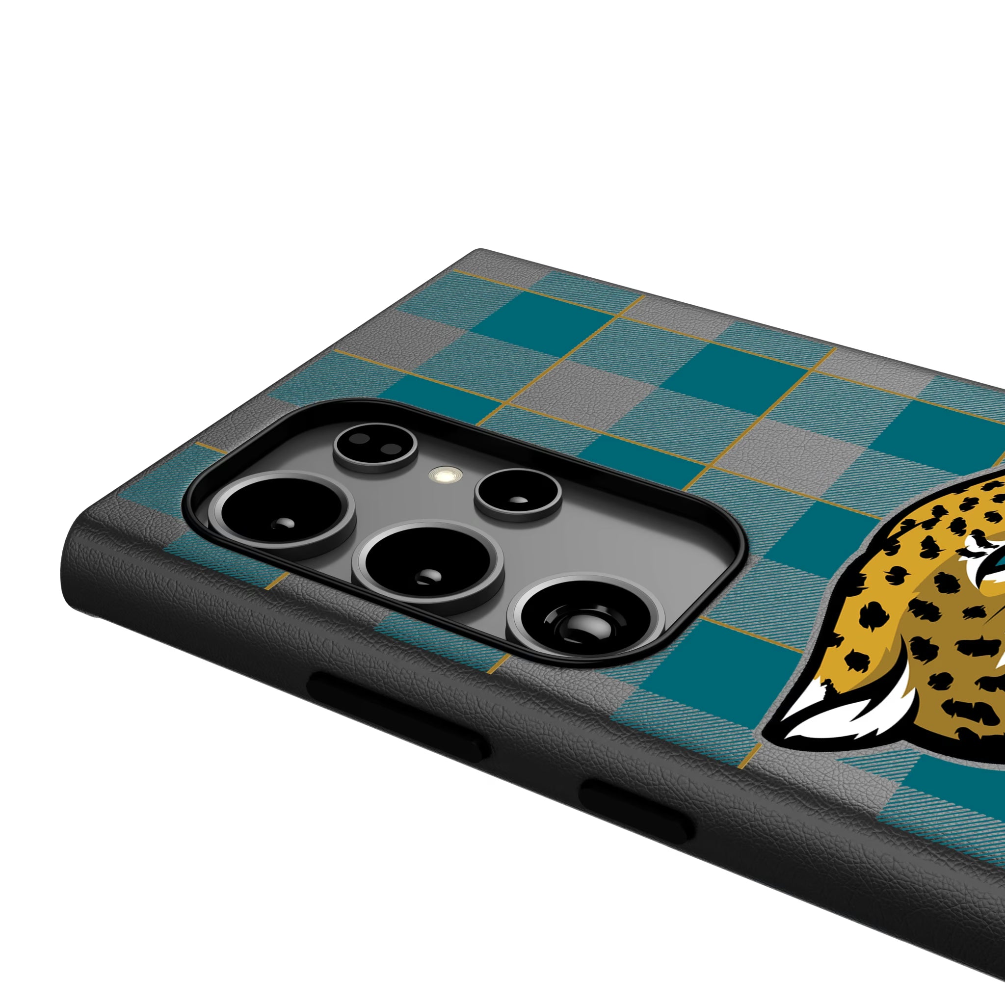 Jacksonville Jaguars Plaid Galaxy MagSafe Compatible Phone Case for Samsung Galaxy - Detail