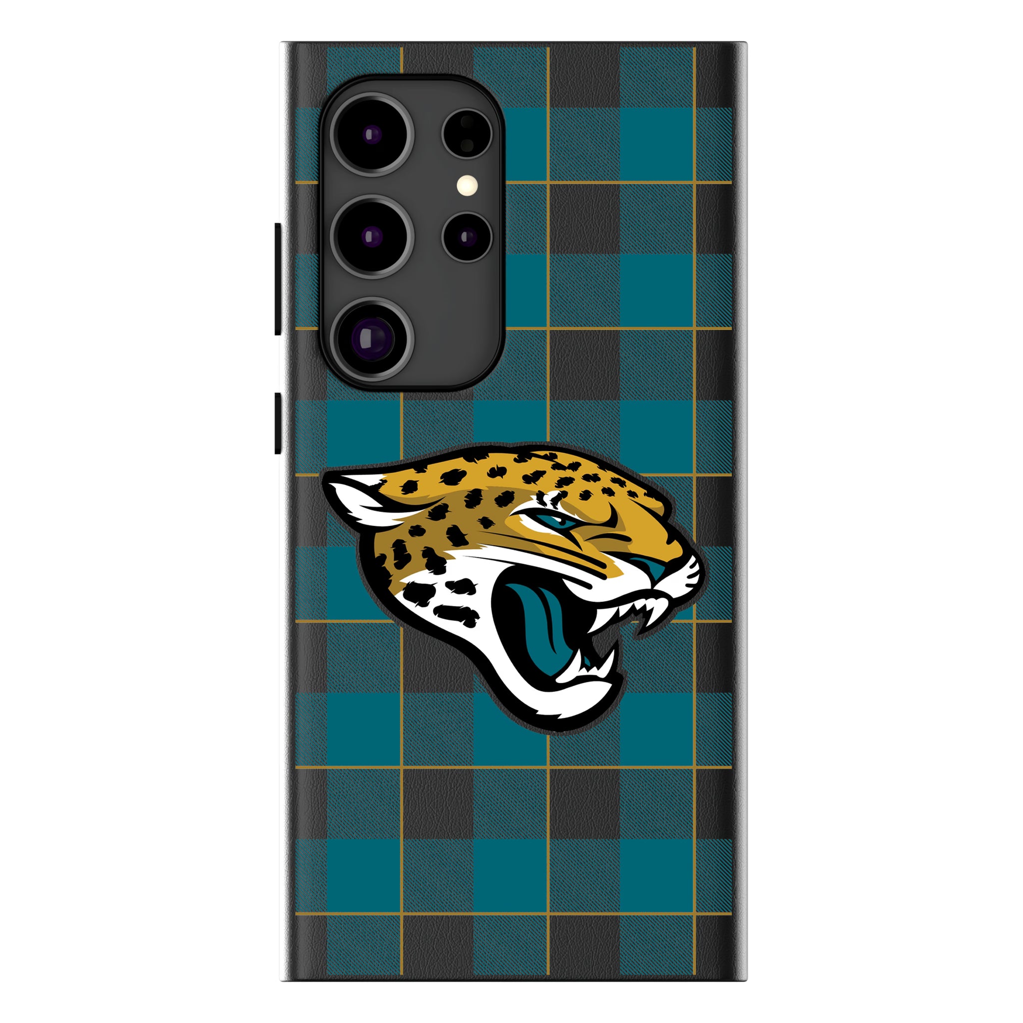 Jacksonville Jaguars Plaid Galaxy MagSafe Compatible Phone Case for Samsung Galaxy