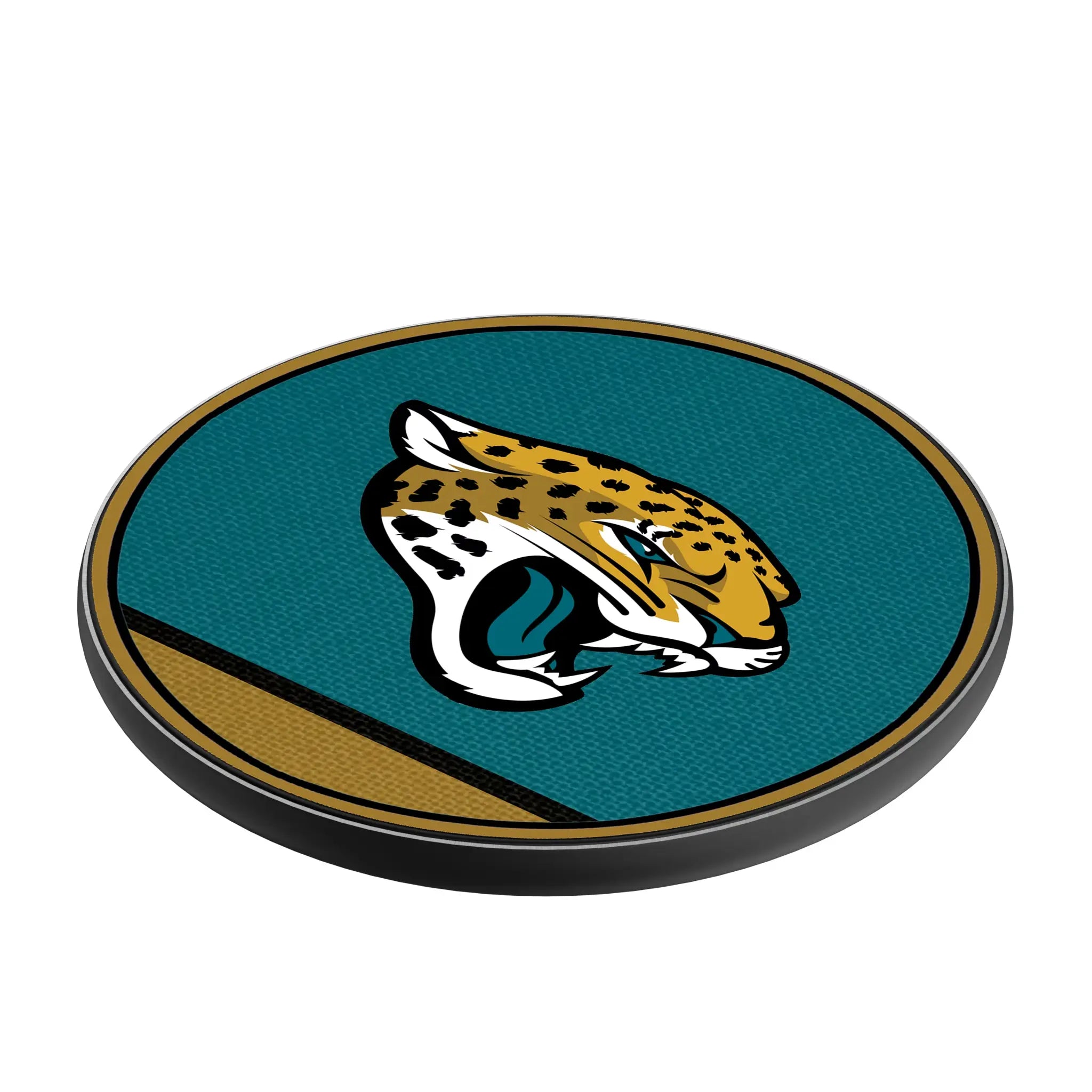 Jacksonville Jaguars Stripe 15-Watt Wireless Charger - Isometric View