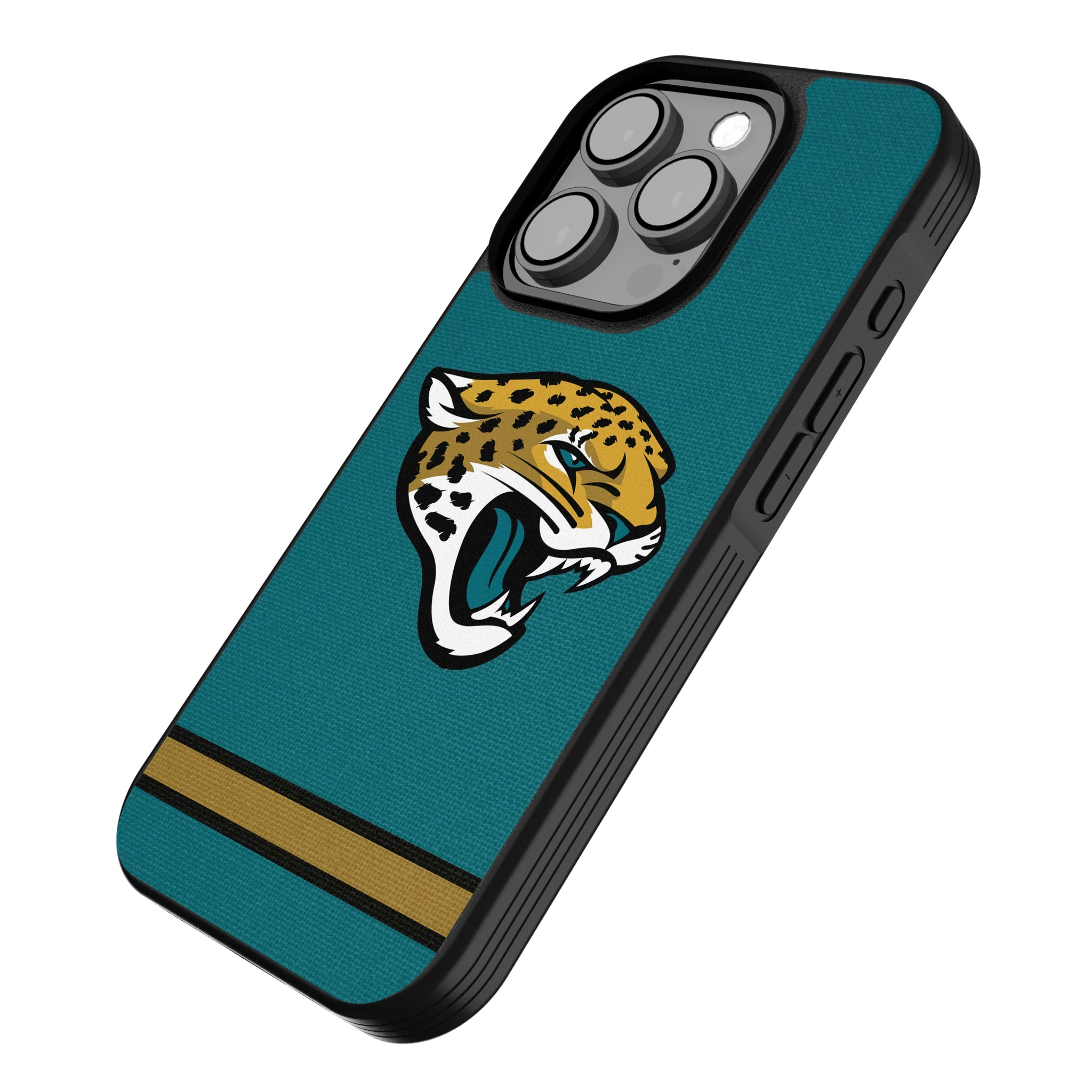 Jacksonville Jaguars Stripe iPhone Bump Phone Case for Apple iPhone - Isometric View