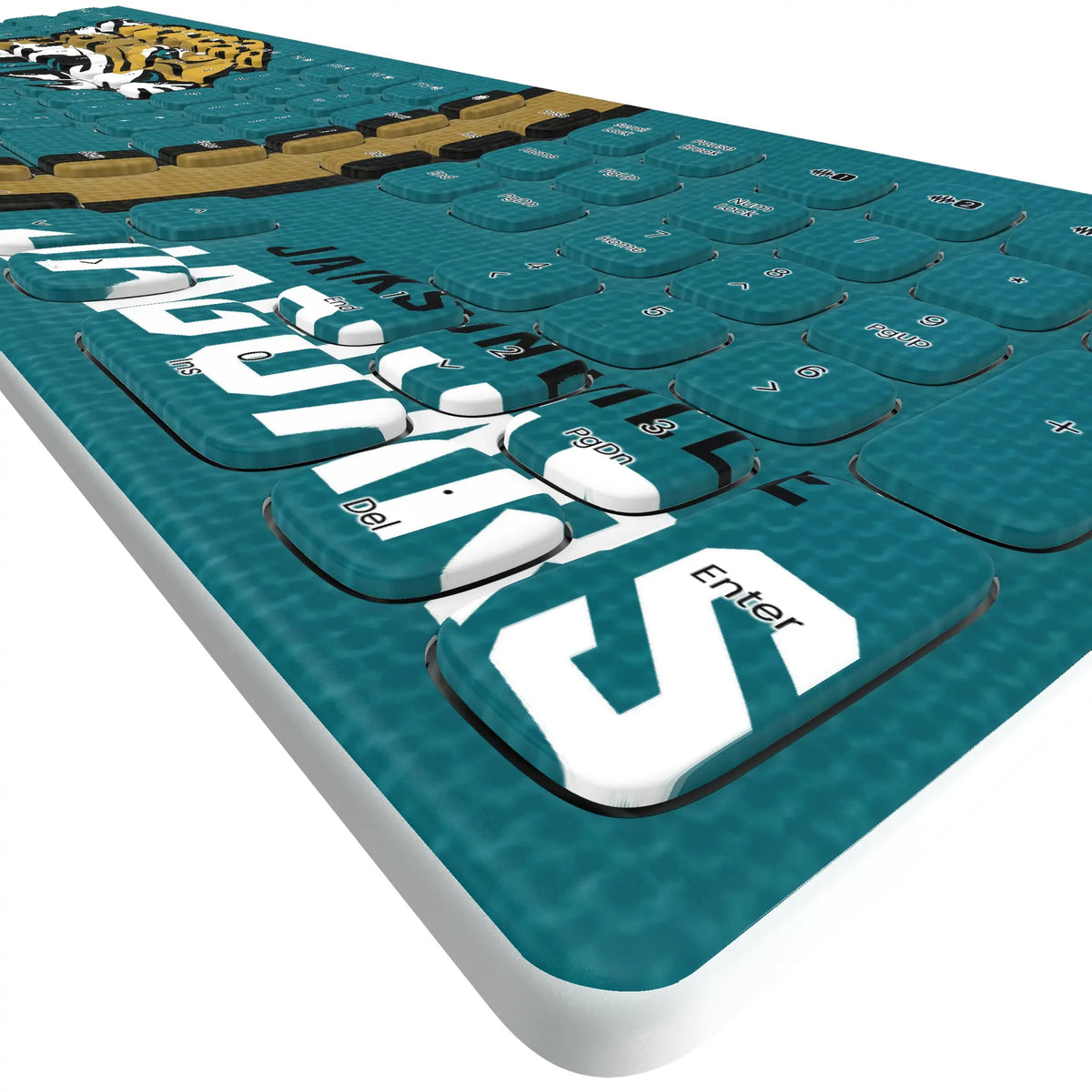 Jacksonville Jaguars Stripe KKB605 Curved Wireless Keyboard - Detail