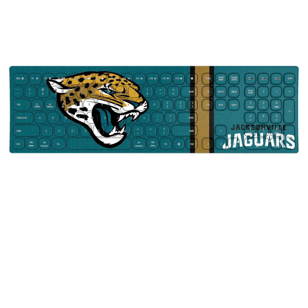 Jacksonville Jaguars Stripe KKB605 Curved Wireless Keyboard