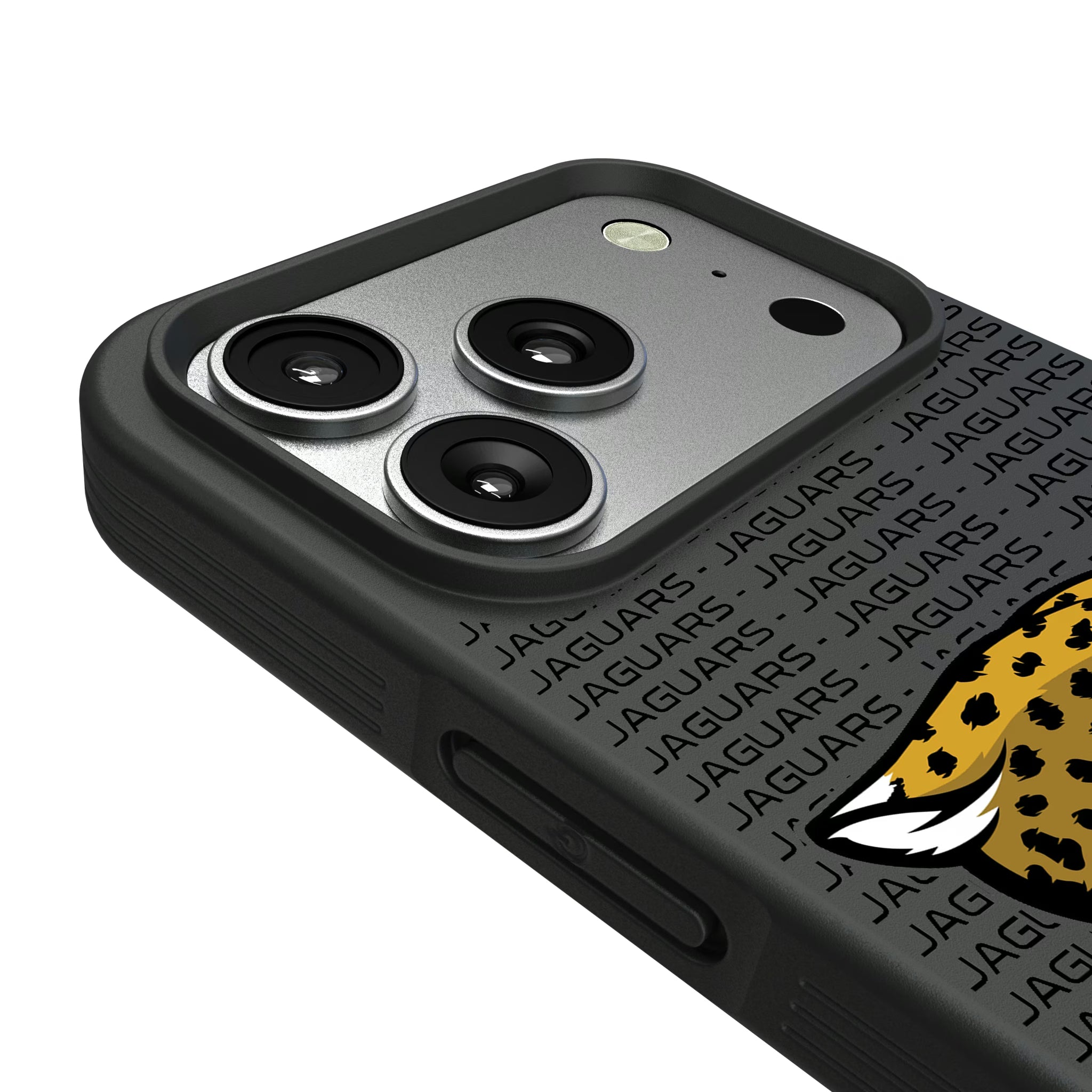 Jacksonville Jaguars Text Backdrop iPhone Bump Phone Case for Apple iPhone - Detail#Device_iPhone 17 Pro
