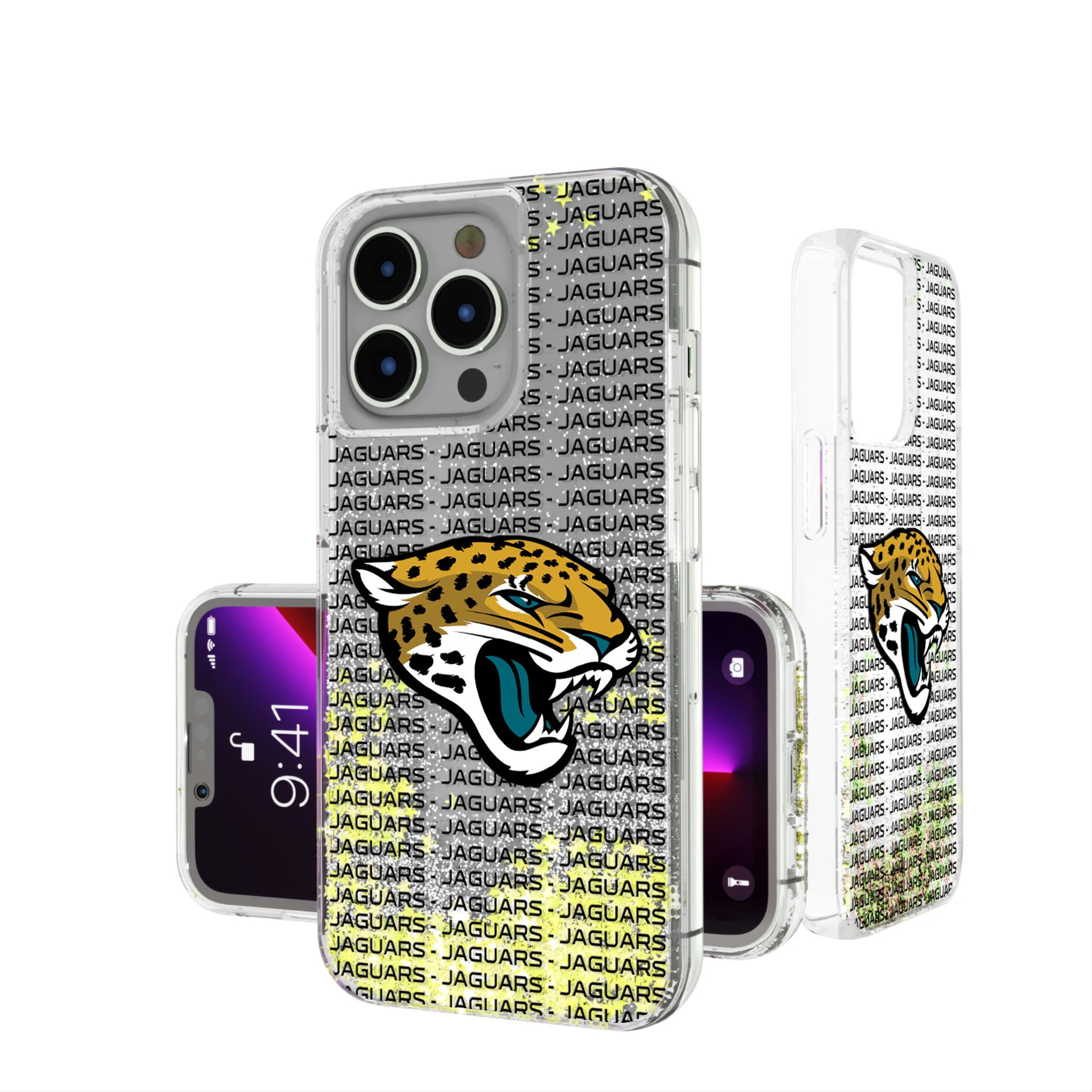 Jacksonville Jaguars Text Backdrop iPhone Glitter Phone Case for Apple iPhone