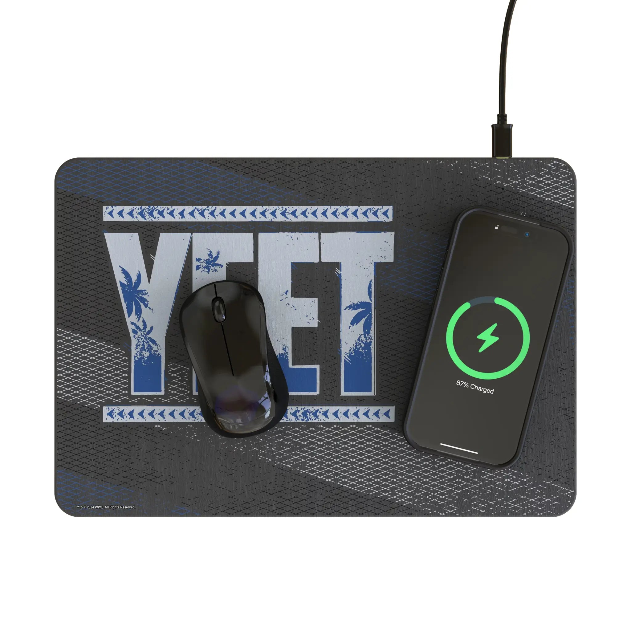 Jey Uso Steel 15-Watt Wireless Charger and Mouse Pad - Lifestyle