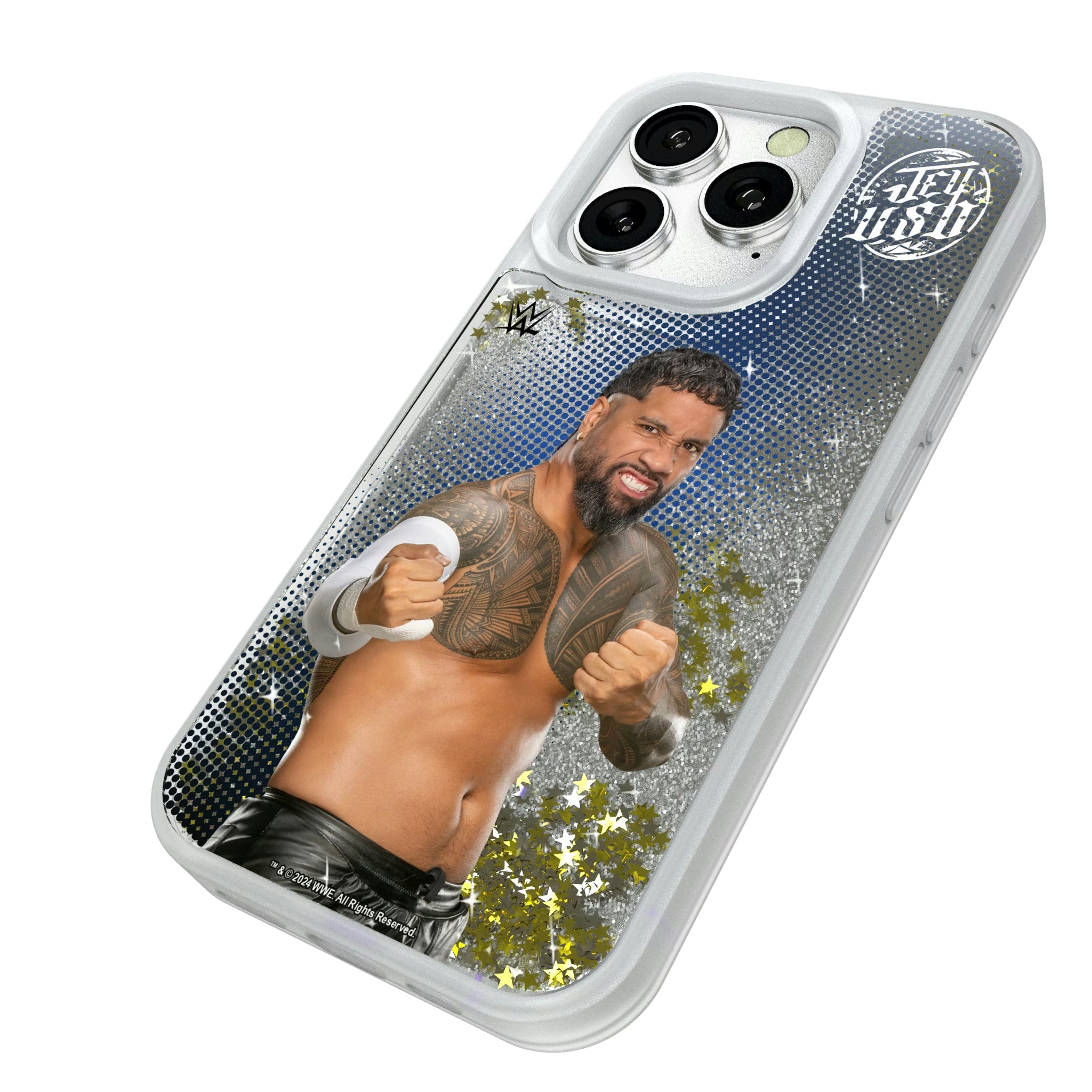 Jey Uso Superstar iPhone Glitter Phone Case for Apple iPhone - Isometric View#Device_iPhone 16 Pro