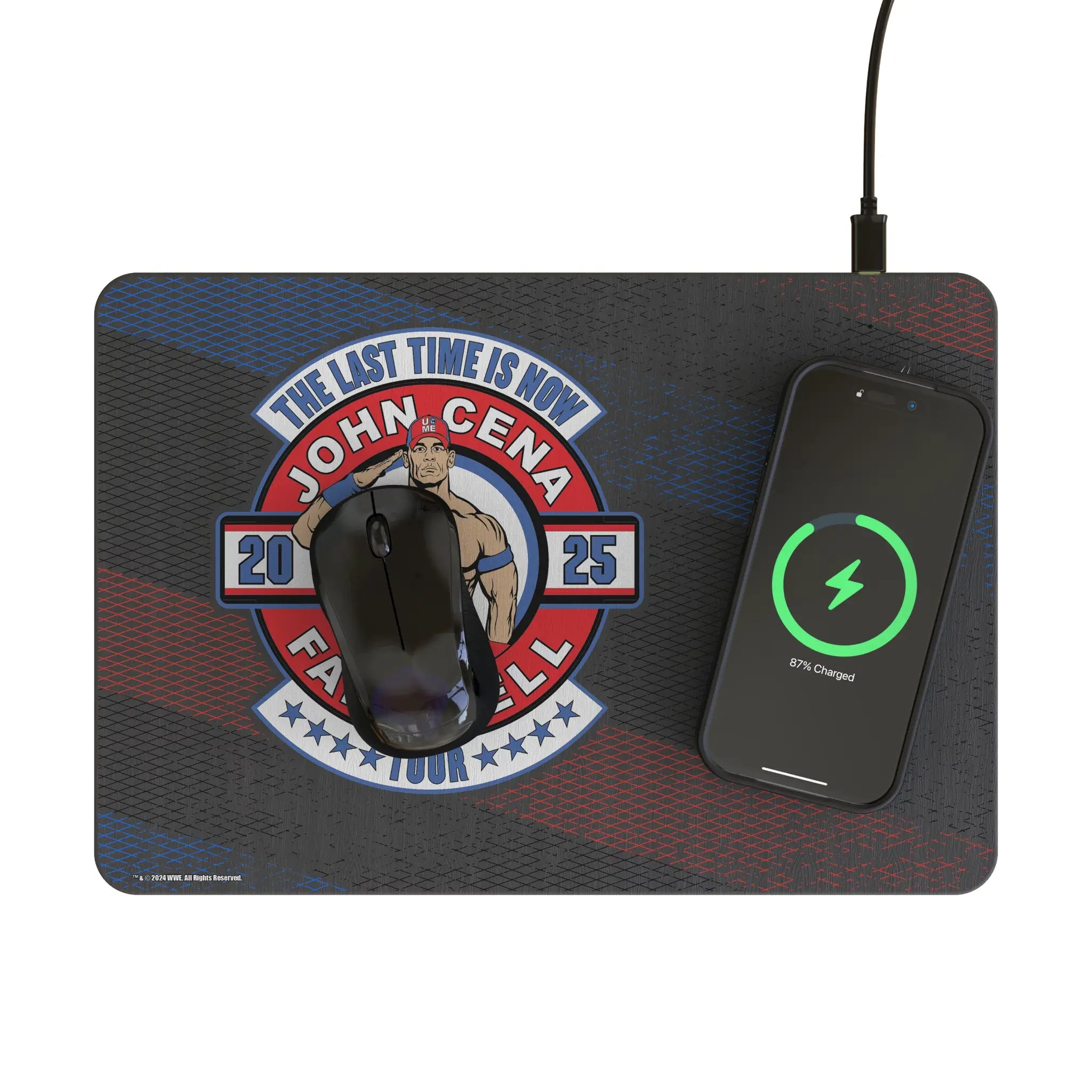 John Cena Farewell Tour Steel 15-Watt Wireless Charger and Mouse Pad - Lifestyle