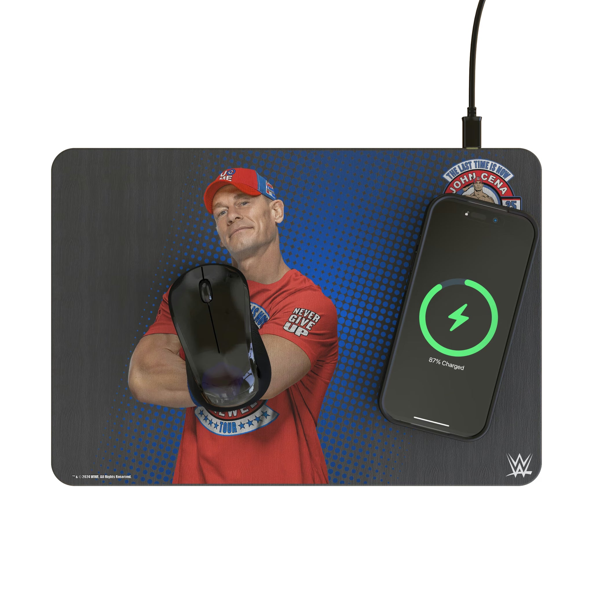 John Cena Farewell Tour Superstar 15-Watt Wireless Charger and Mouse Pad - Lifestyle