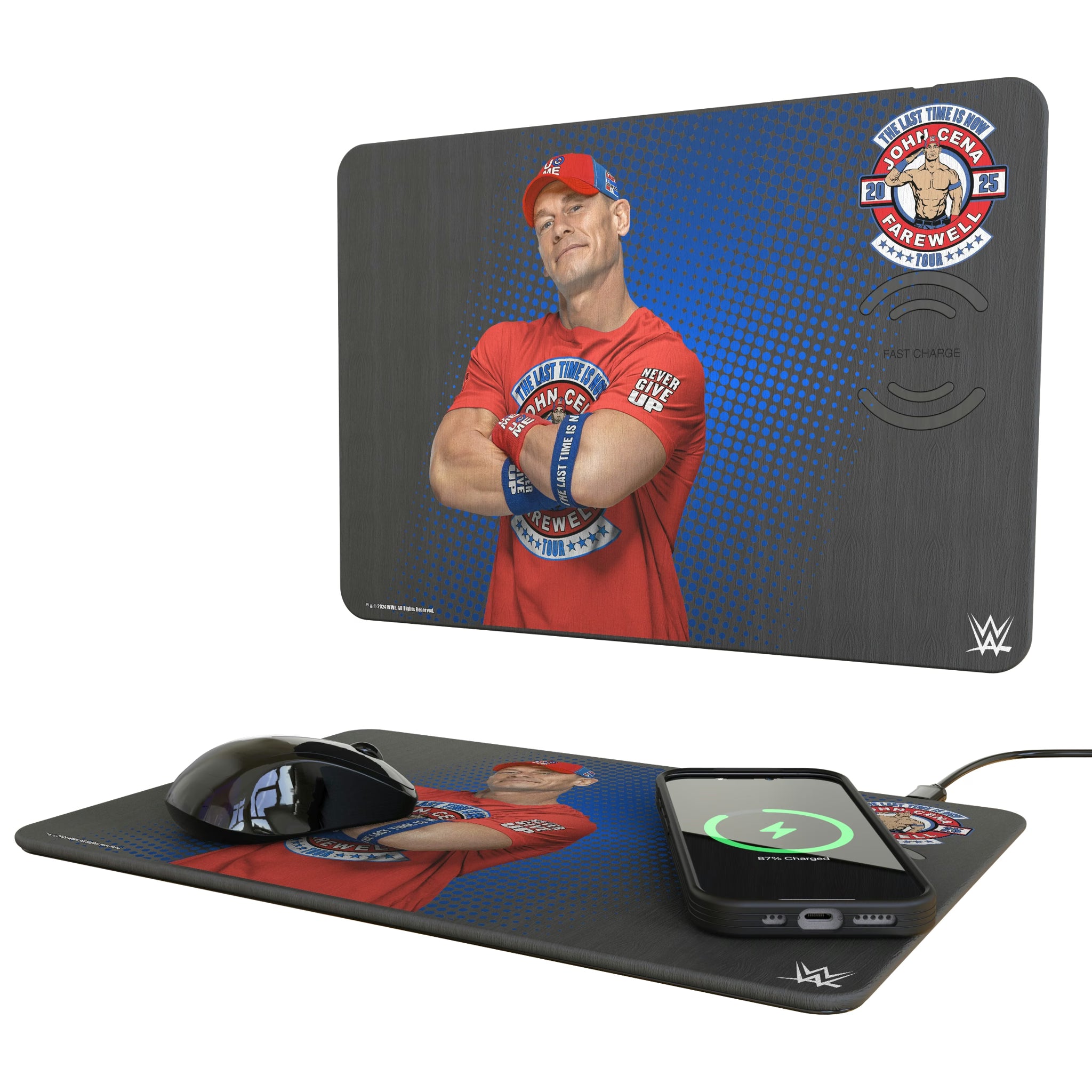 John Cena Farewell Tour Superstar 15-Watt Wireless Charger and Mouse Pad