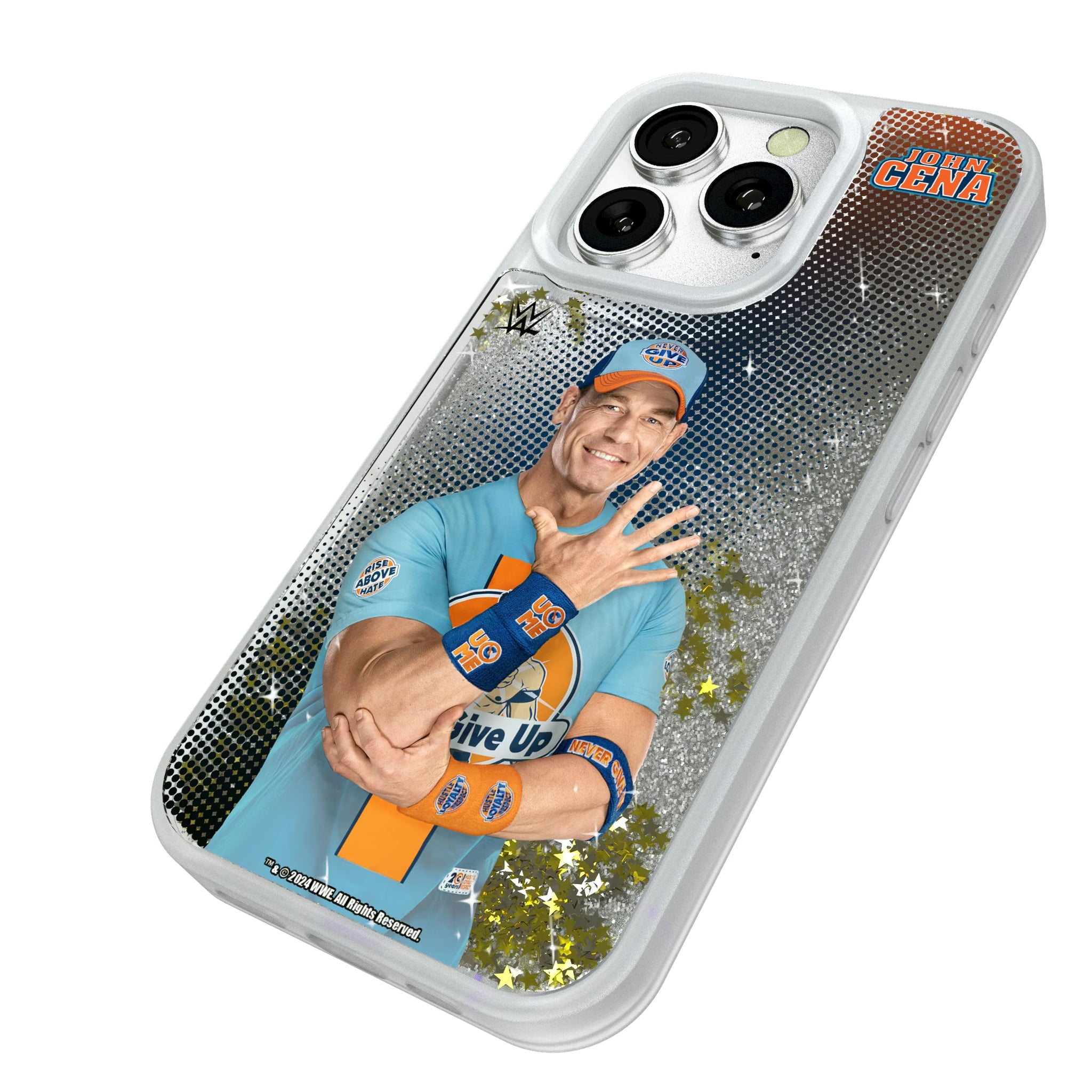 John Cena Superstar iPhone Glitter Phone Case for Apple iPhone - Isometric View#Device_iPhone 16 Pro