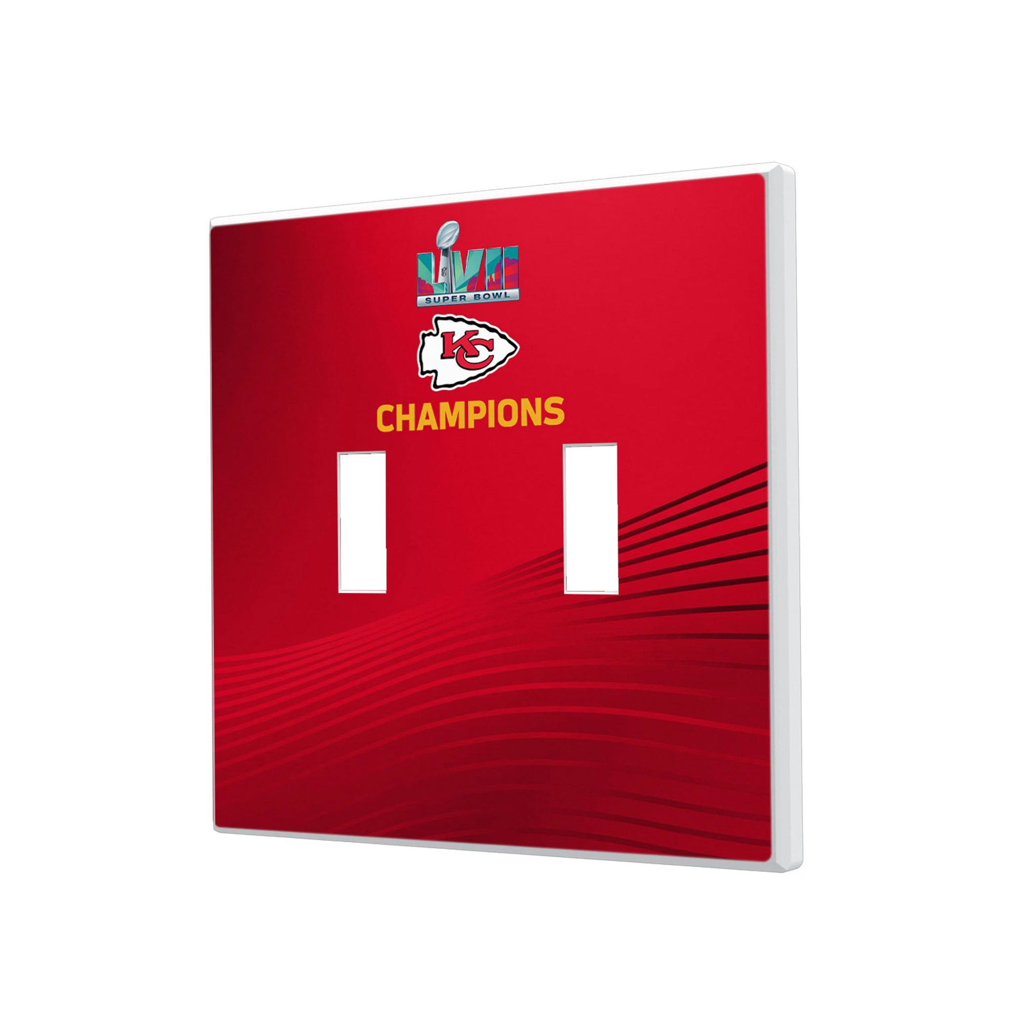 Kansas City Chiefs Background Hidden-Screw Light Switch Plate#Style_Double Toggle