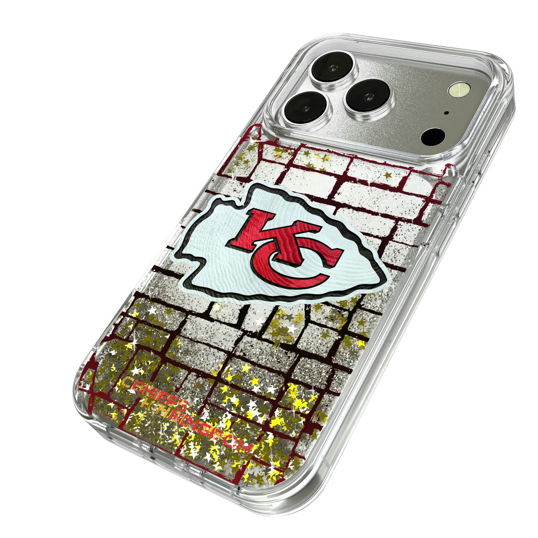 Kansas City Chiefs Brick iPhone Glitter Phone Case for Apple iPhone - Isometric View