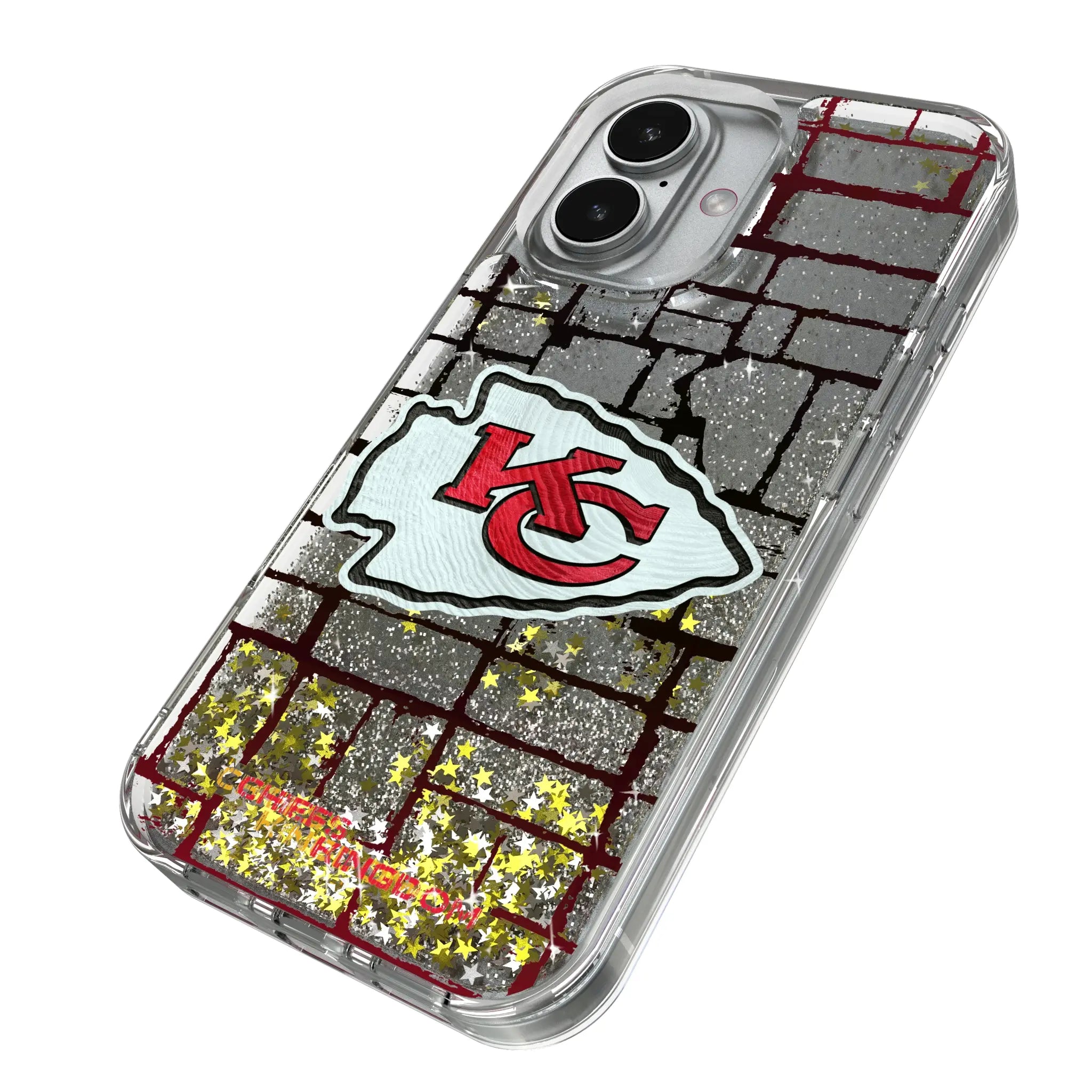 Kansas City Chiefs Brick iPhone Glitter Phone Case for Apple iPhone - Isometric View