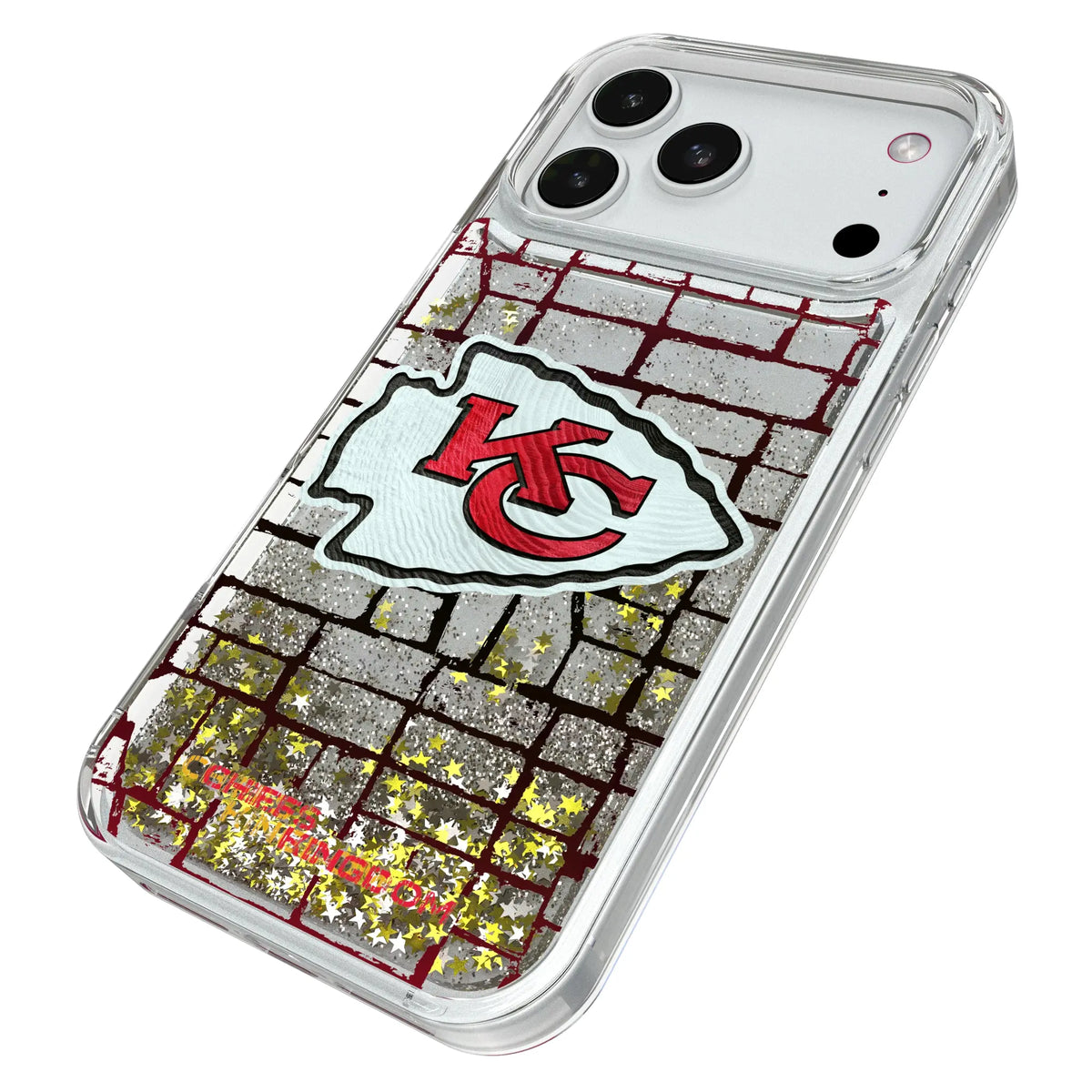 Kansas City Chiefs Brick iPhone Glitter Phone Case for Apple iPhone - Isometric View#Device_iPhone 18 Pro Max
