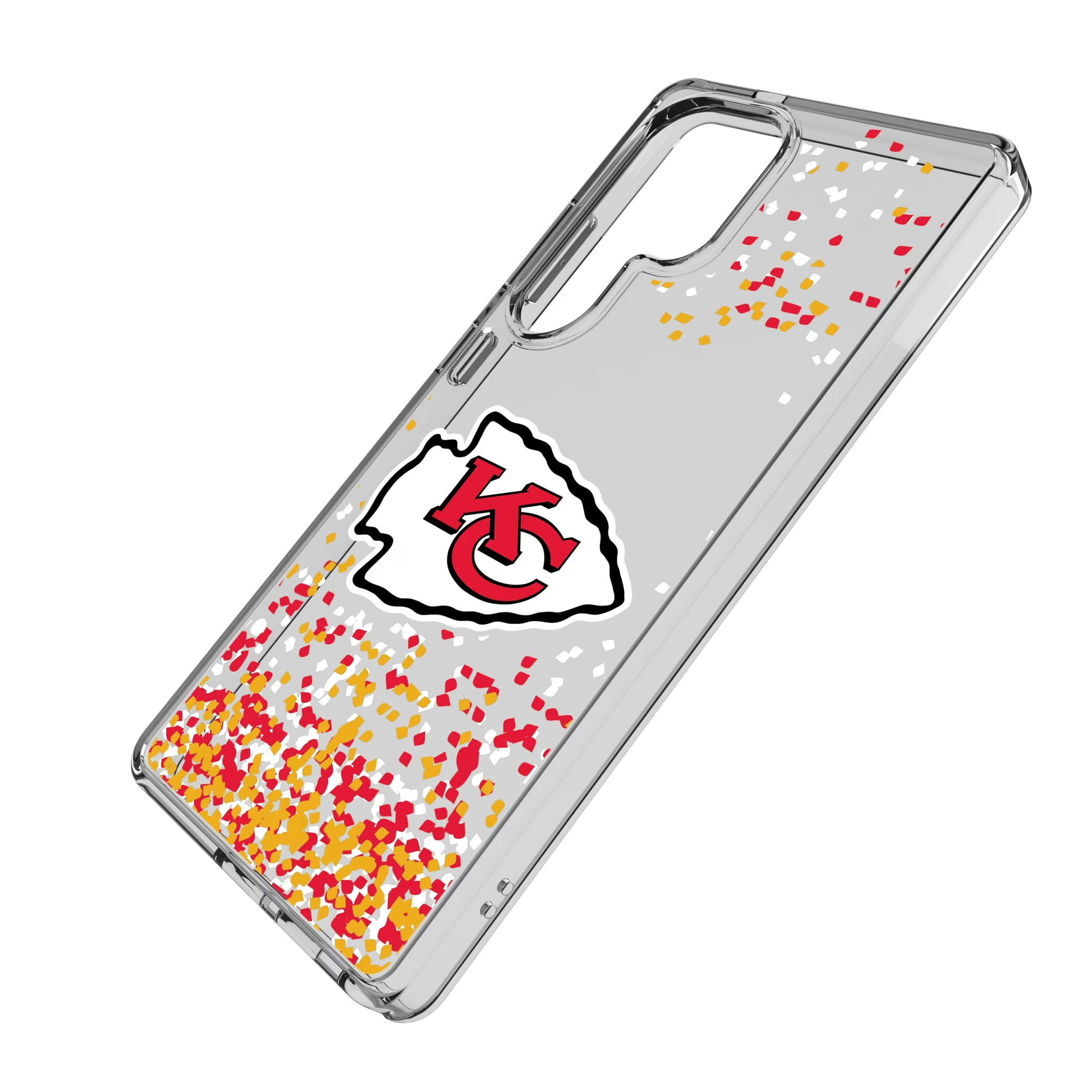 Kansas City Chiefs Confetti Galaxy Clear Phone Case for Samsung Galaxy - Isometric View