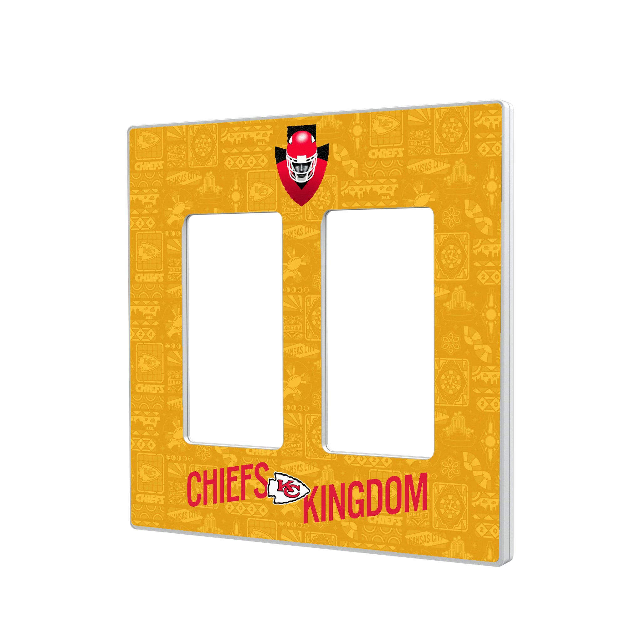 Kansas City Chiefs Deco Hidden-Screw Light Switch Plate#Style_Double Rocker