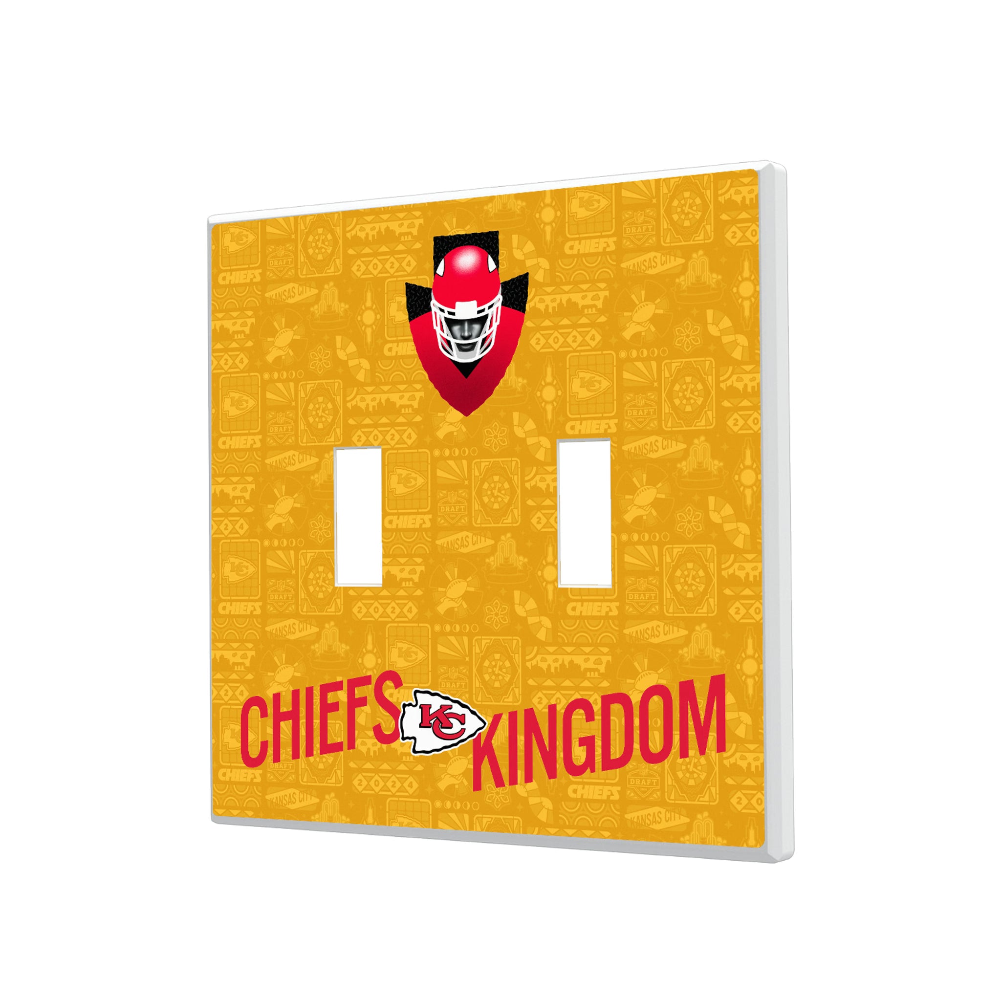Kansas City Chiefs Deco Hidden-Screw Light Switch Plate#Style_Double Toggle