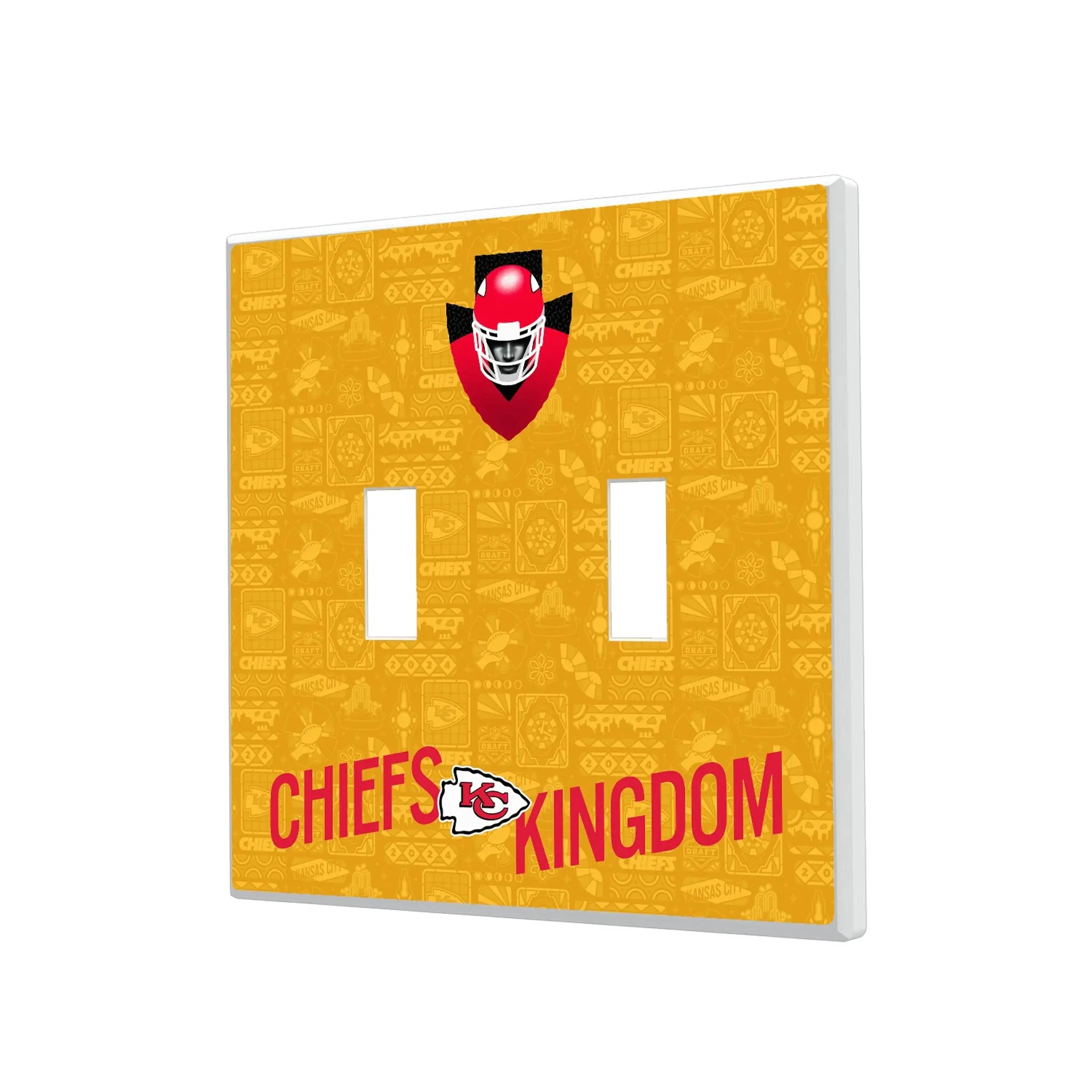 Kansas City Chiefs Deco Hidden-Screw Light Switch Plate#Style_Double Toggle