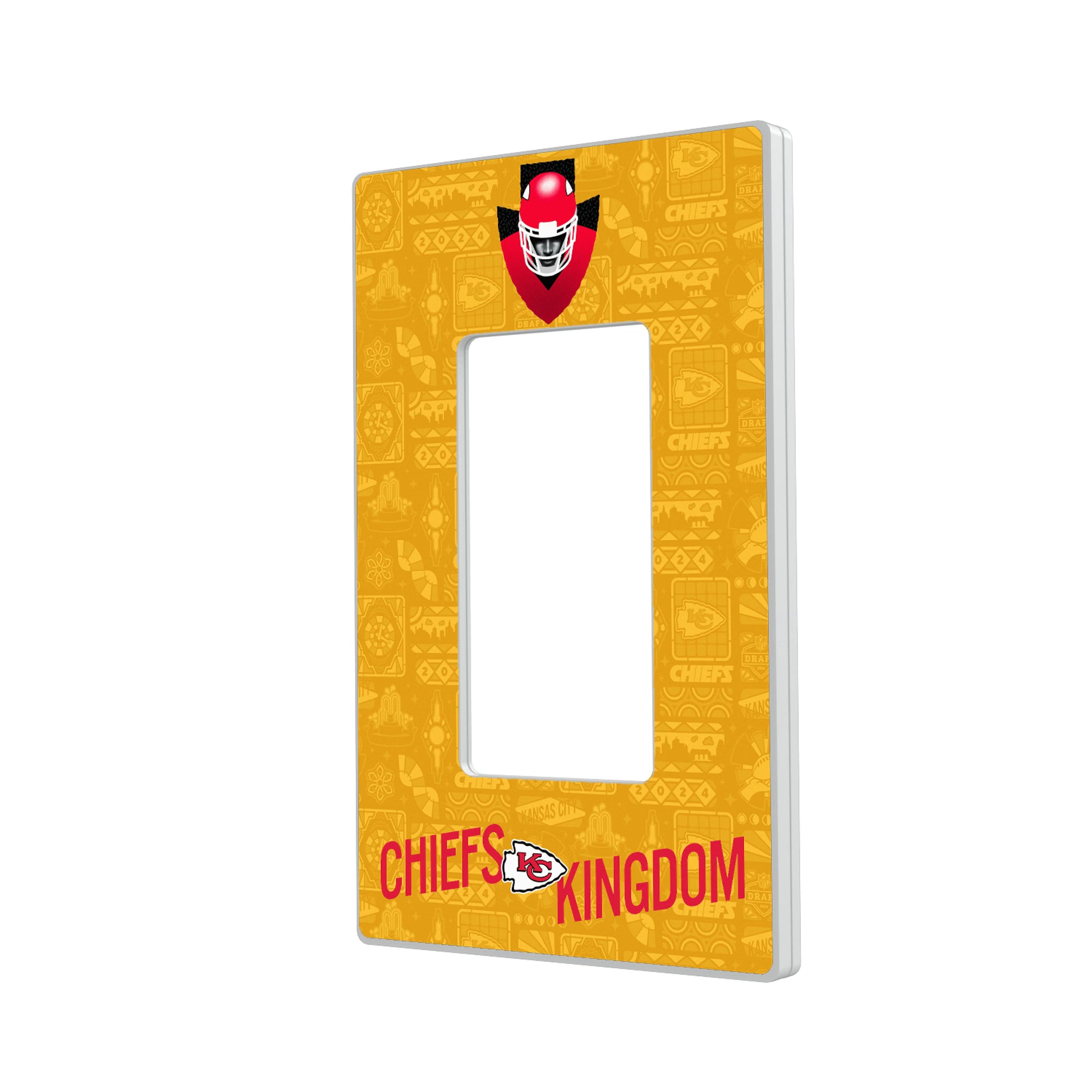 Kansas City Chiefs Deco Hidden-Screw Light Switch Plate#Style_Single Rocker