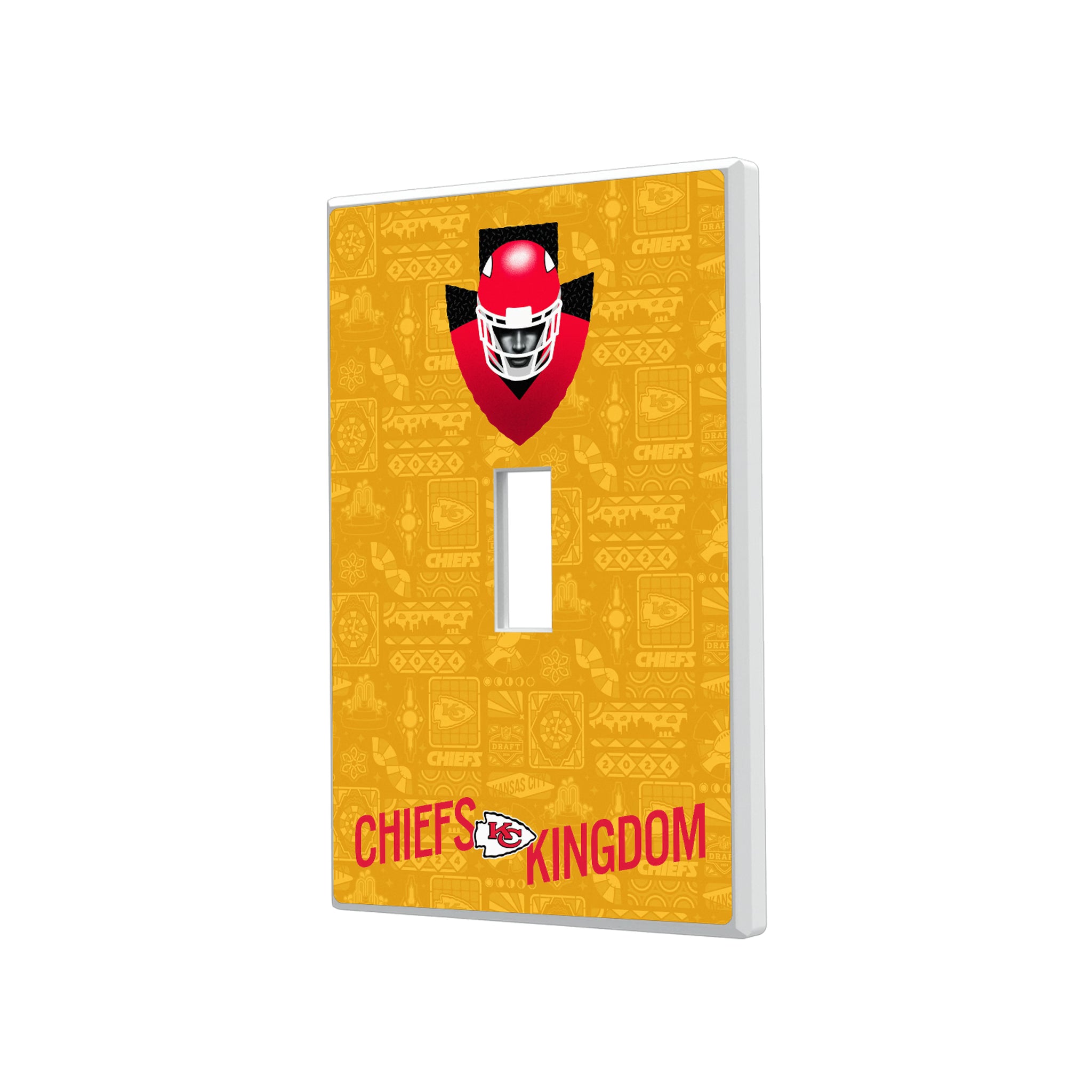 Kansas City Chiefs Deco Hidden-Screw Light Switch Plate#Style_Single Toggle