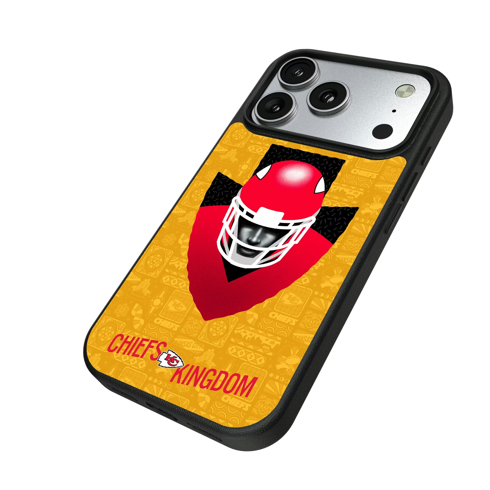 Kansas City Chiefs Deco iPhone MagSafe Compatible Phone Case for Apple iPhone - Isometric View#Device_iPhone 17 Pro